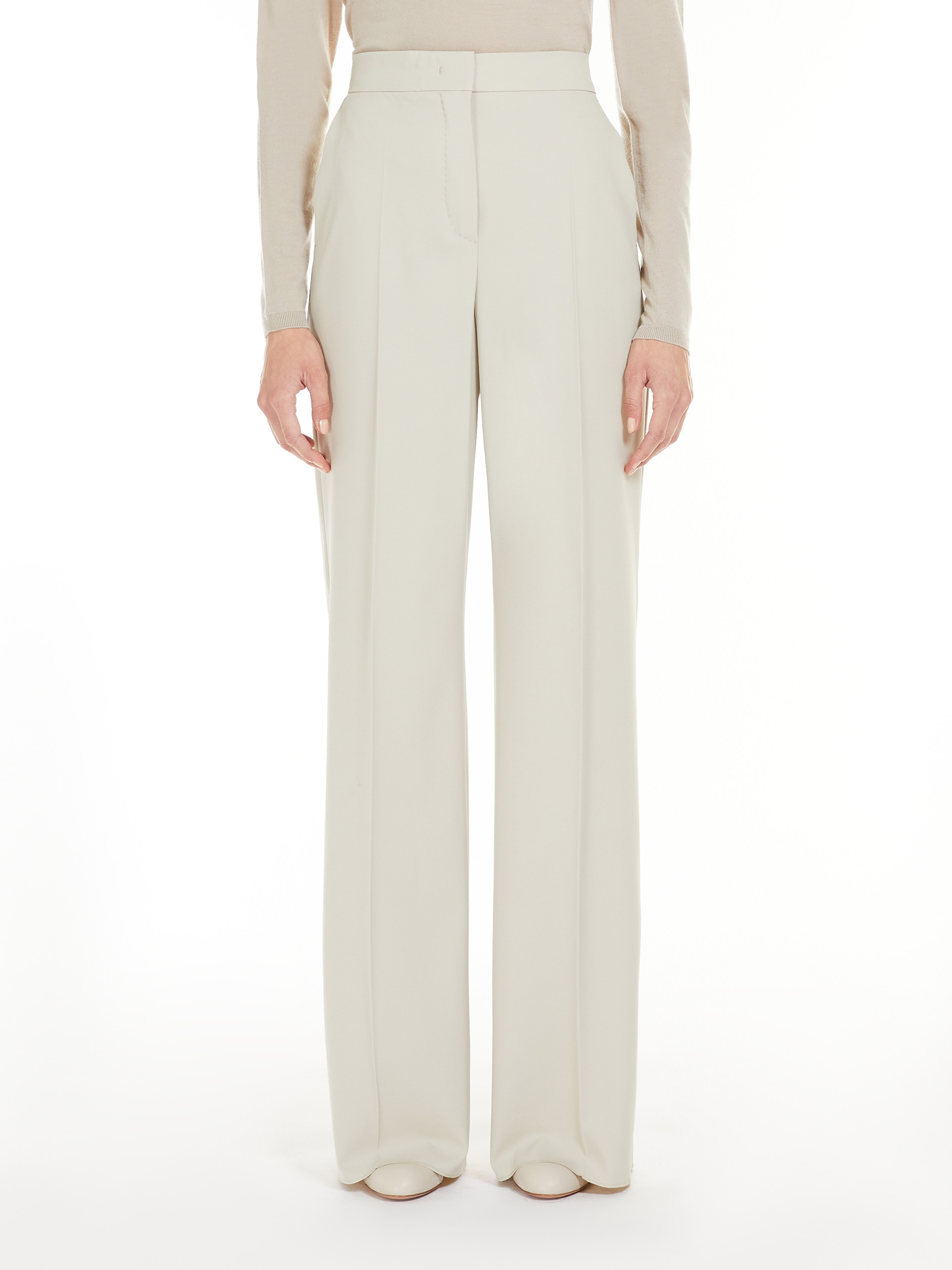 MAX MARA - High-waisted wool trousers - SAND - MAX MARA SALE