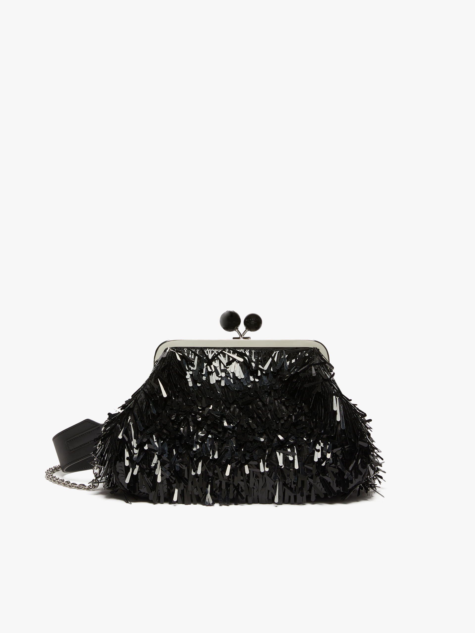 MAX MARA - Medium Pasticcino Bag with sequins - BLACK - MAX MARA SALE