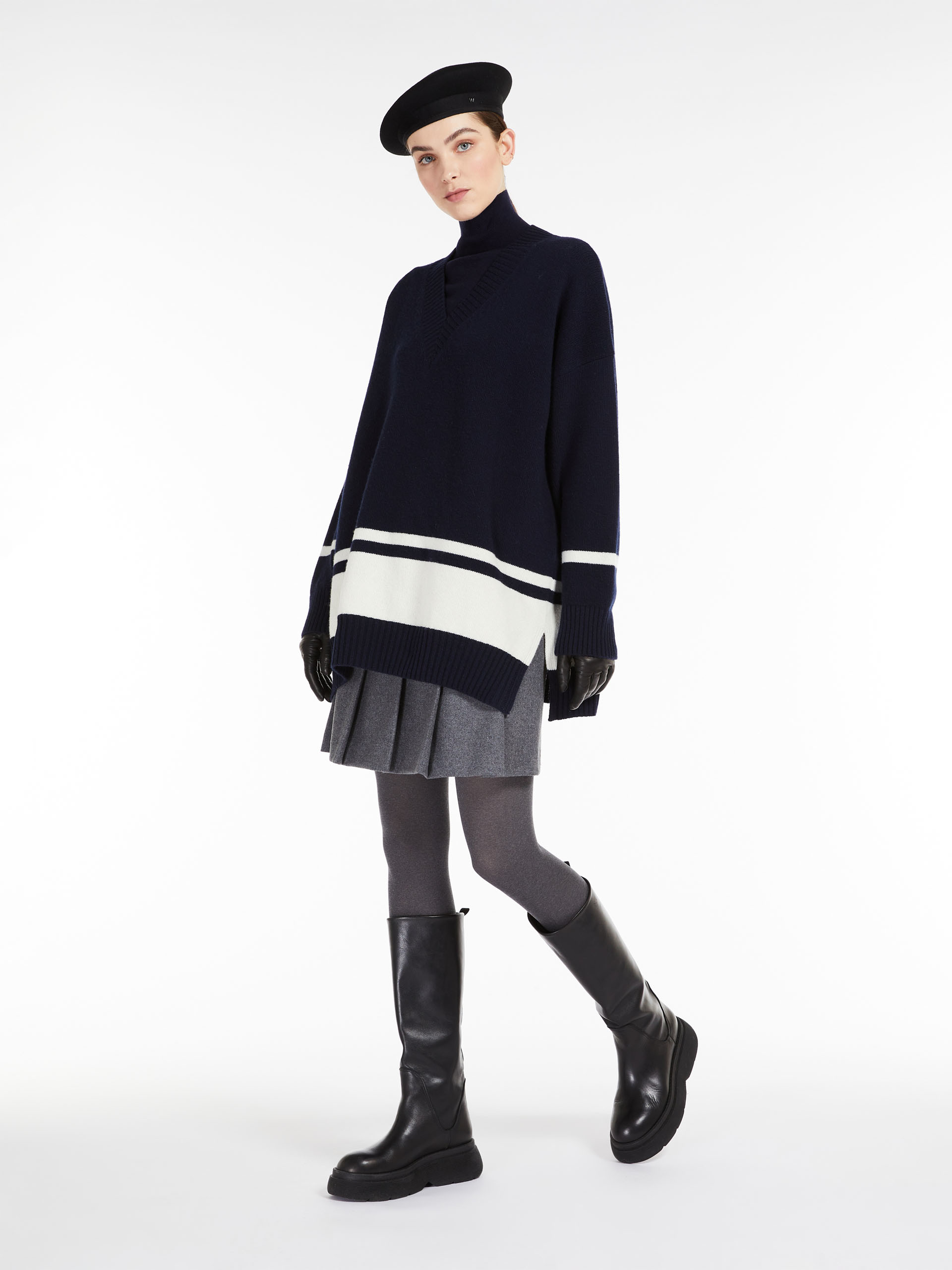 MAX MARA - Wool yarn sweater - NAVY - MAX MARA SALE