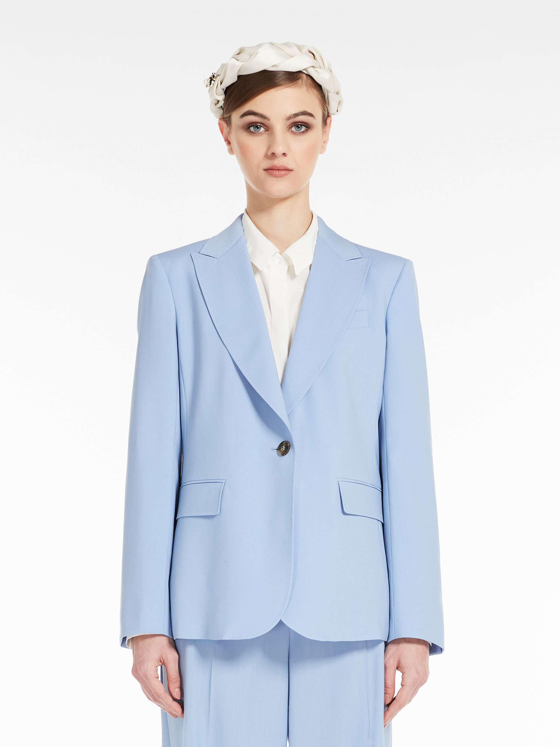 MAX MARA - Wool blazer - LIGHT BLUE - MAX MARA SALE