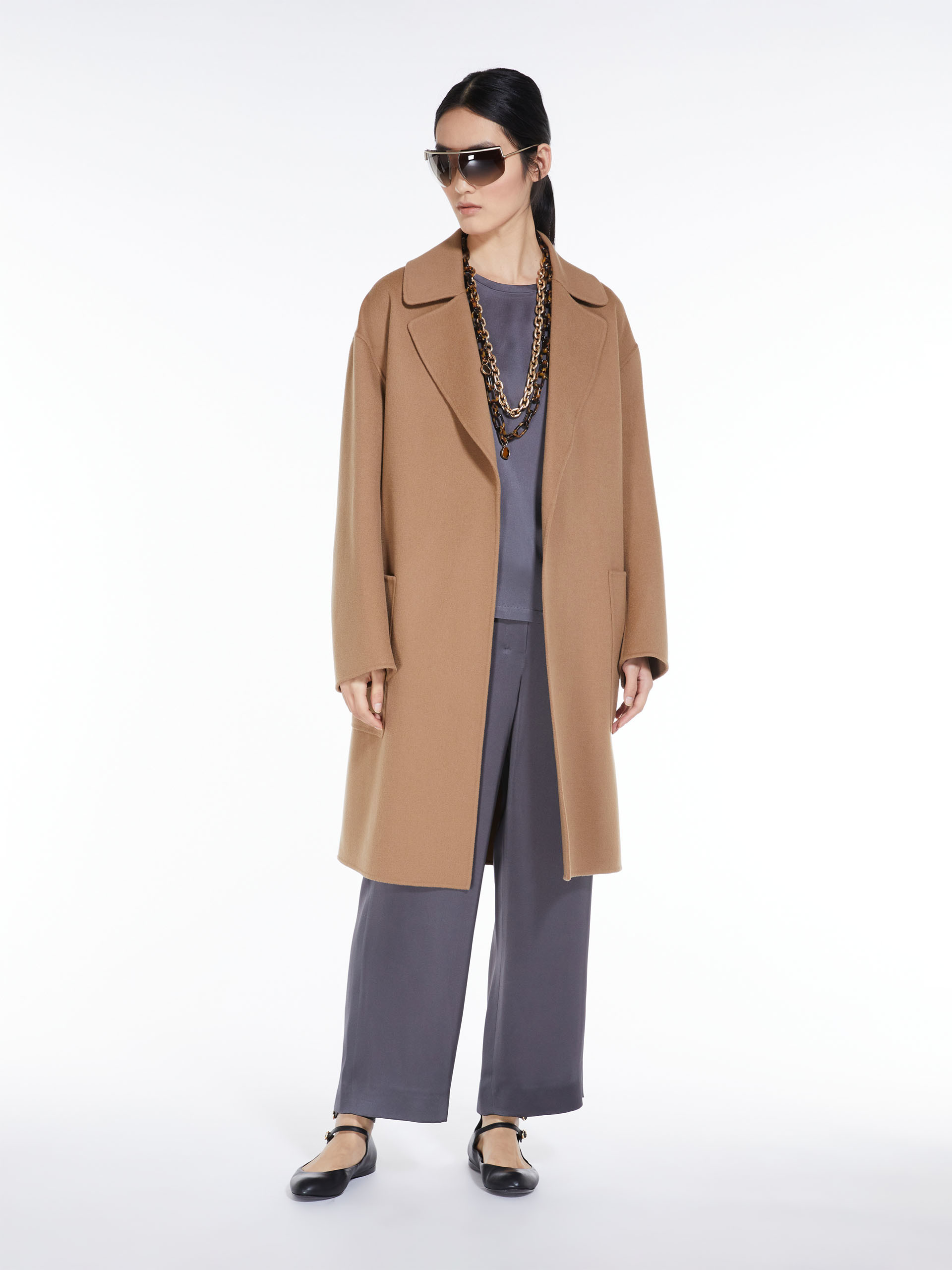 MAX MARA - Wool robe coat - CAMEL - MAX MARA SALE