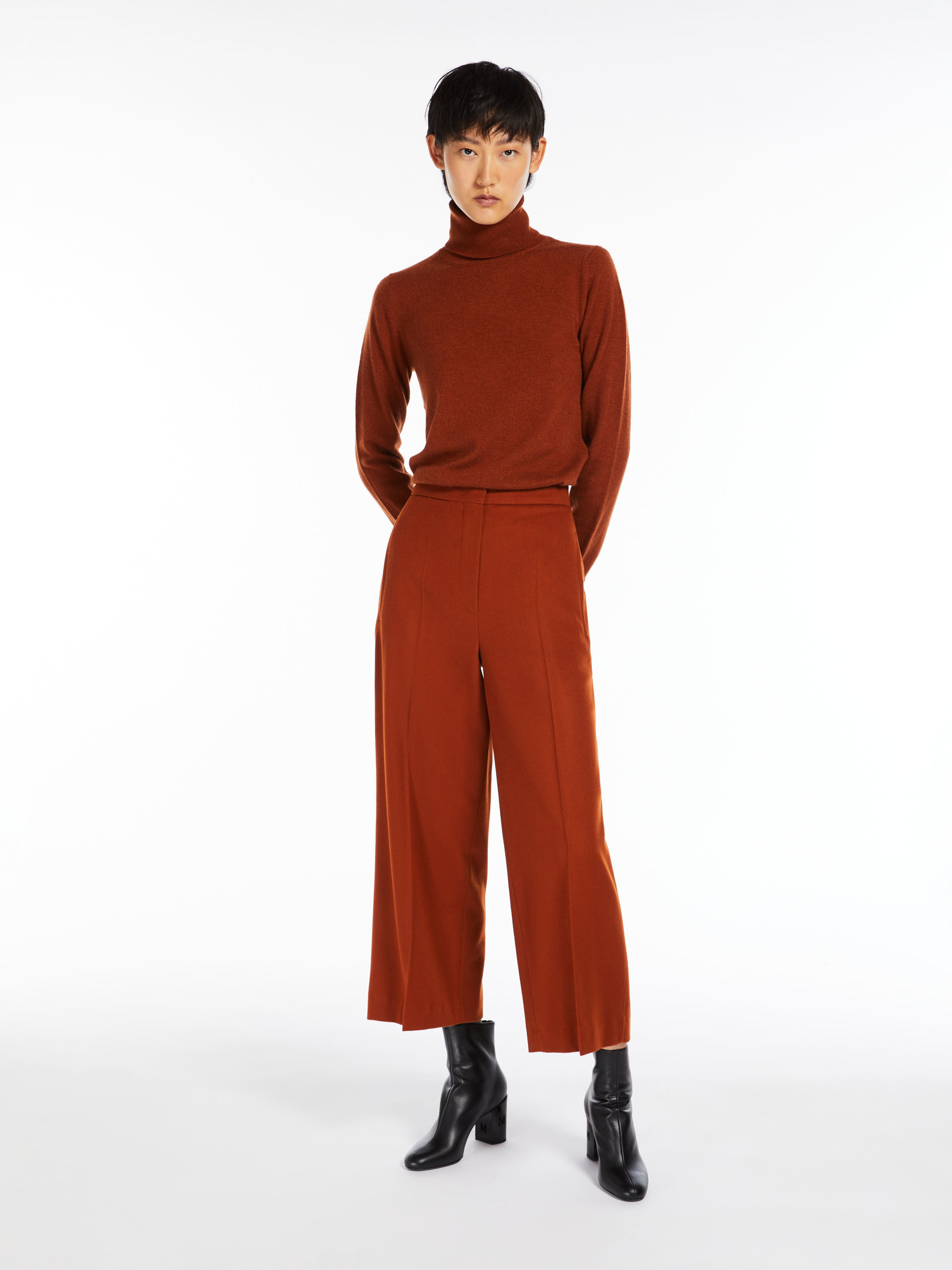 MAX MARA - Wool and cashmere polo-neck jumper - TERRA COTTA - MAX MARA SALE