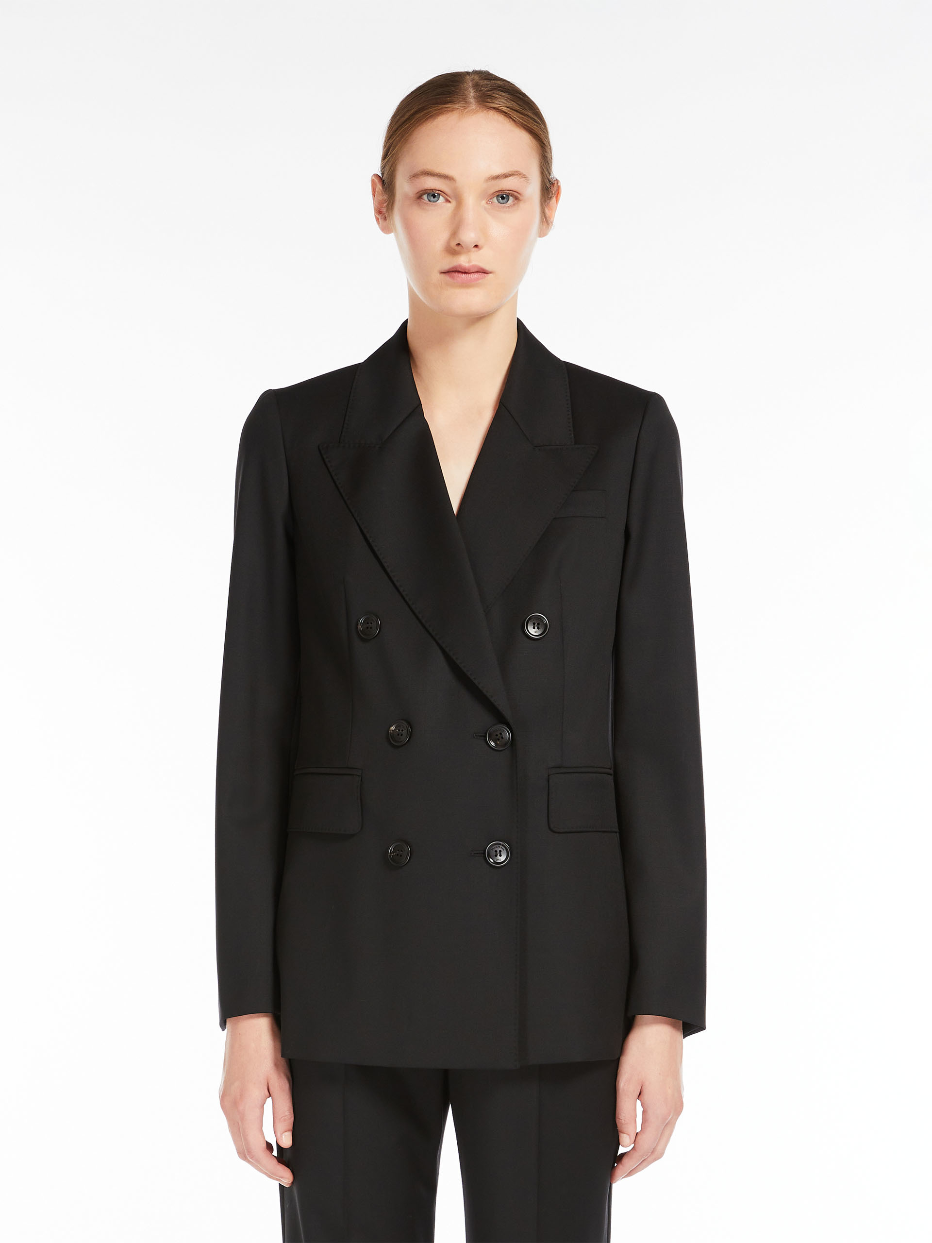 MAX MARA - Double-breasted wool blazer - BLACK - MAX MARA SALE