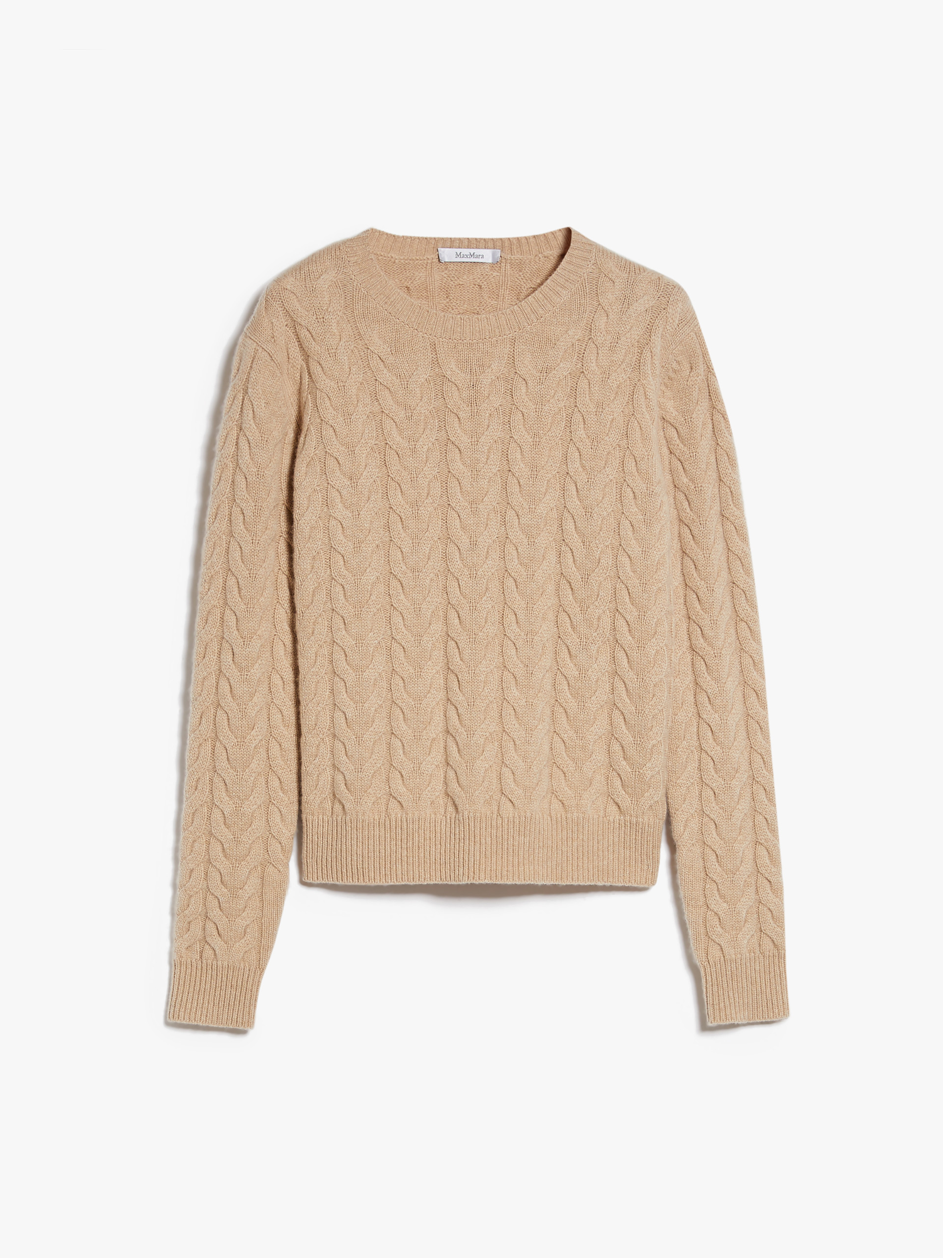 MAX MARA - Cable knit cashmere jumper - HONEY - MAX MARA SALE