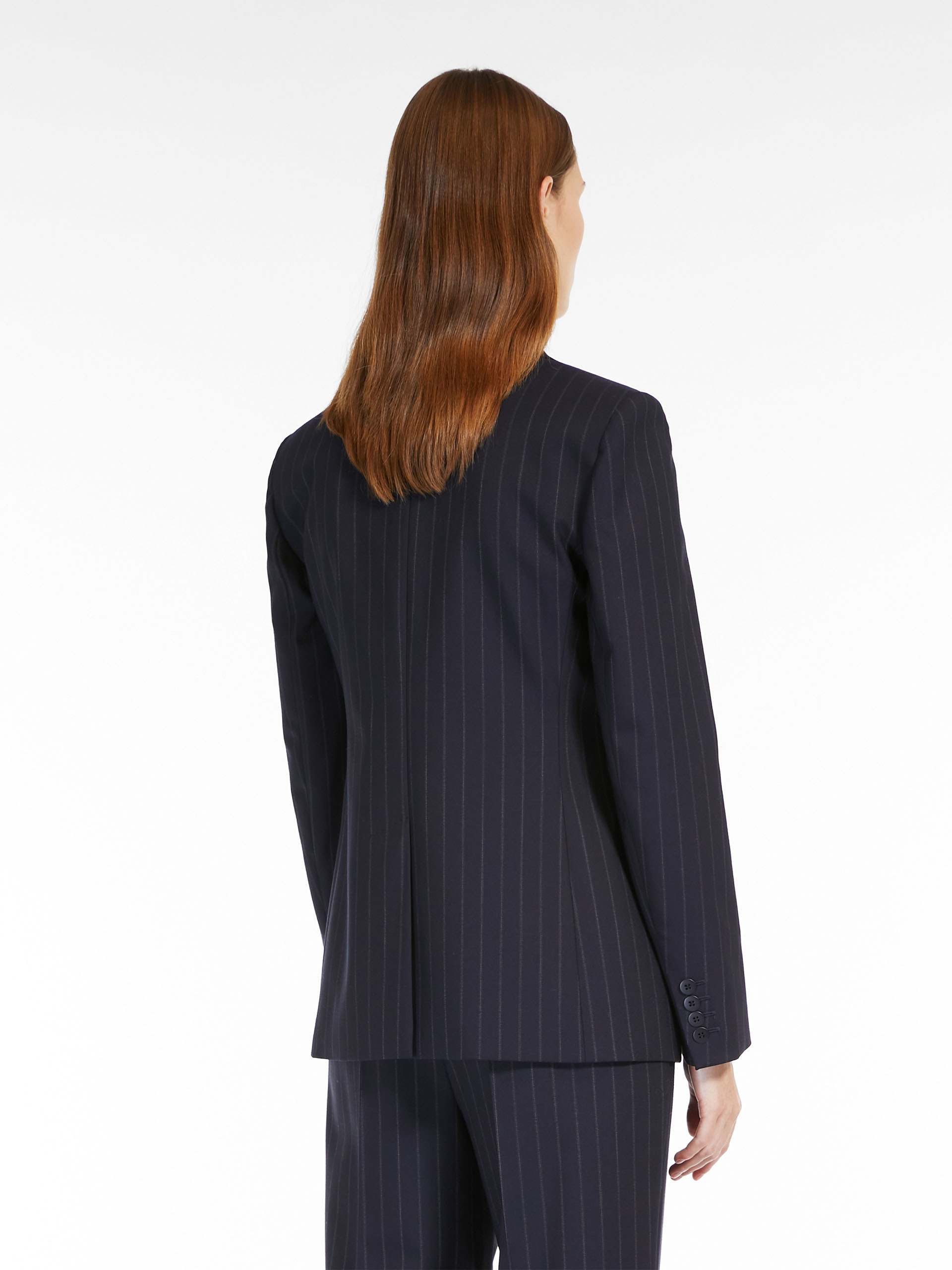 MAX MARA - Pinstripe wool-blend blazer - NAVY - MAX MARA SALE