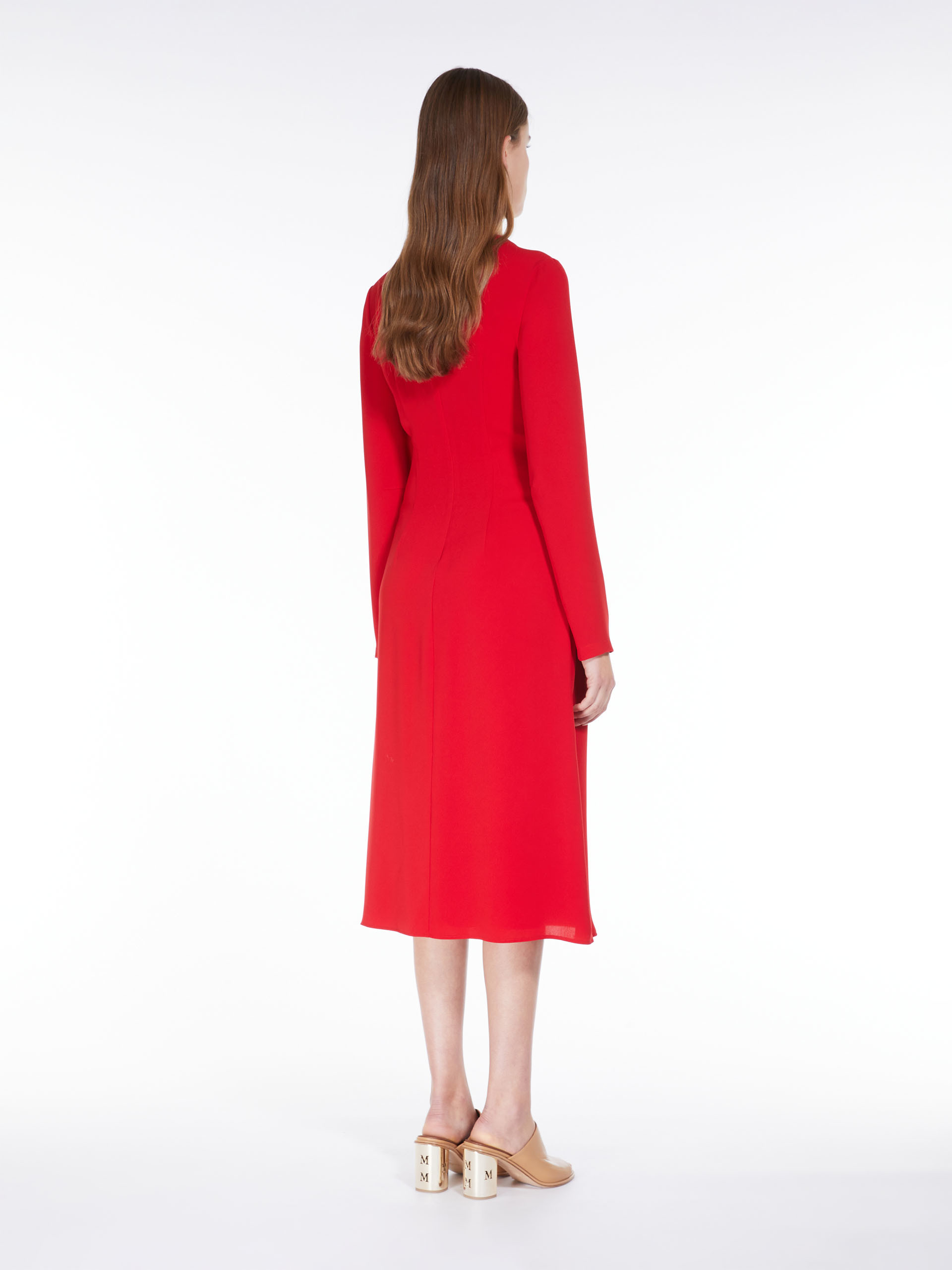MAX MARA - Long draped cady dress - RED - MAX MARA SALE