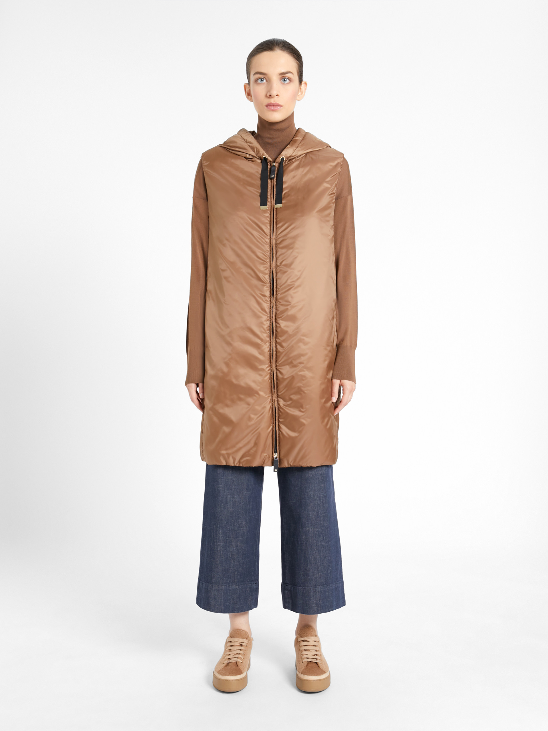 MAX MARA - Water-resistant technical canvas gilet - CARAMEL - MAX MARA SALE