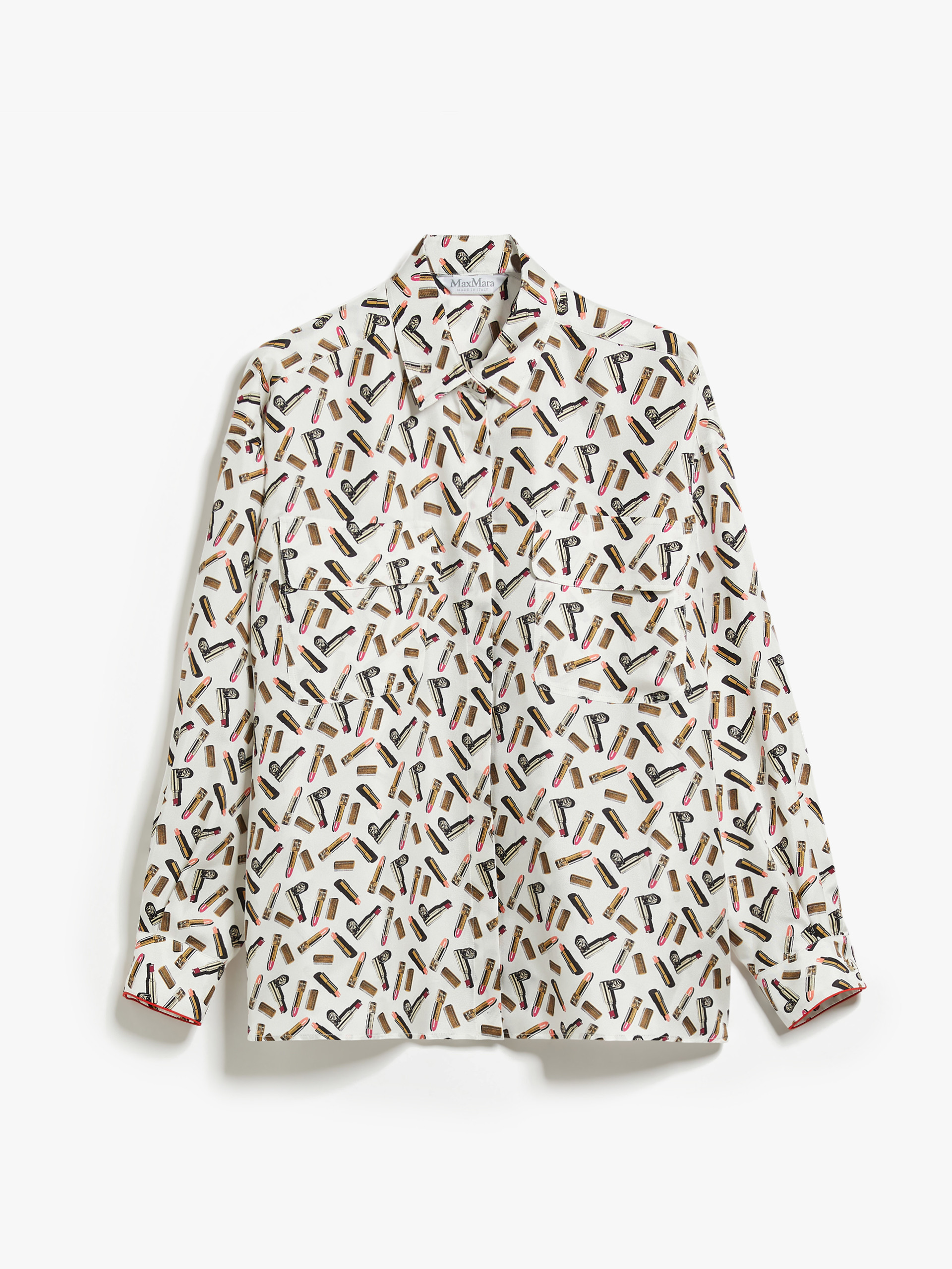 MAX MARA - Printed silk twill shirt - WHITE BLACK - MAX MARA SALE