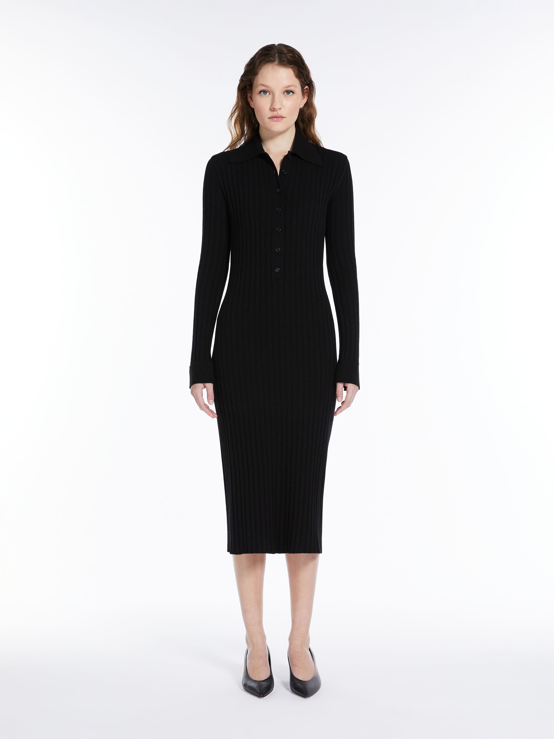 MAX MARA - Wool and cashmere midi dress - BLACK - MAX MARA SALE