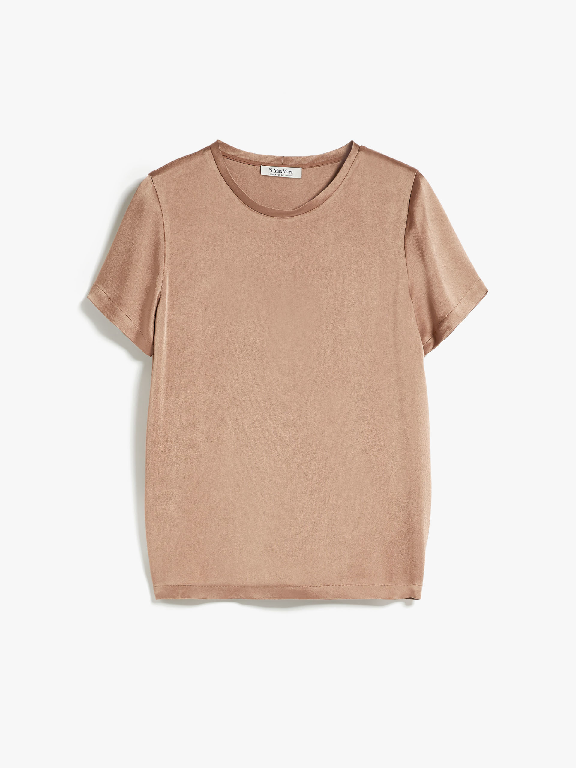 MAX MARA - Viscose-blend satin T-shirt - CAMEL - MAX MARA SALE