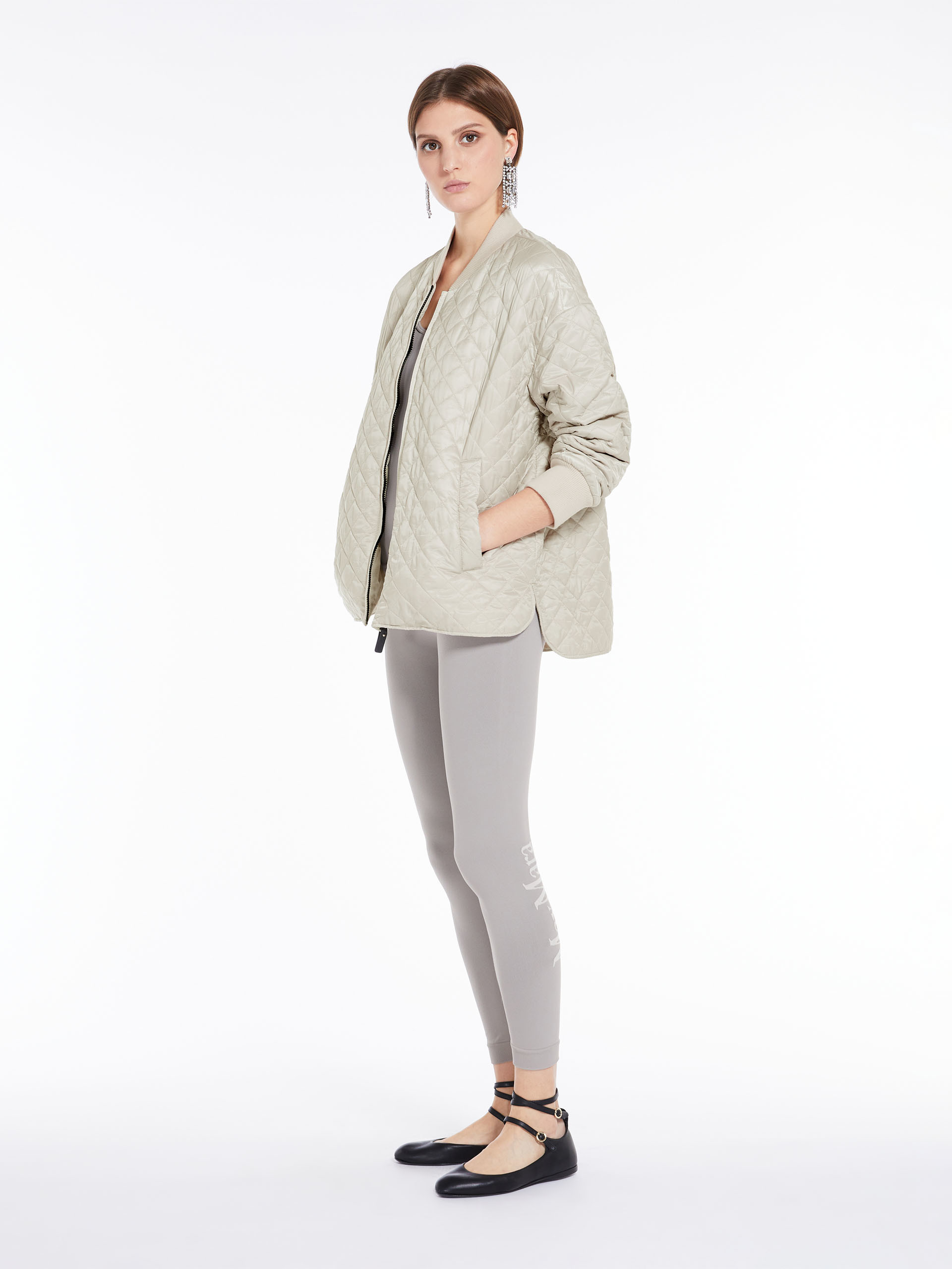 MAX MARA - Water-repellent canvas bomber jacket - ICE - MAX MARA SALE