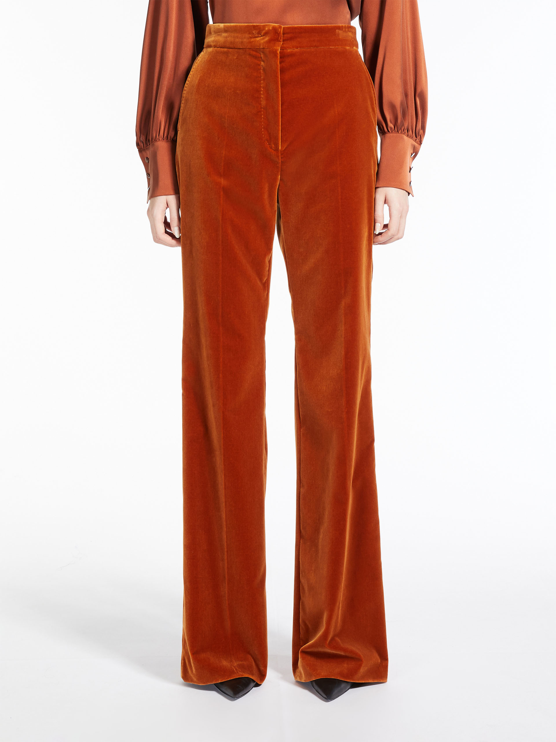 MAX MARA - Cotton velvet trousers - RUST - MAX MARA SALE