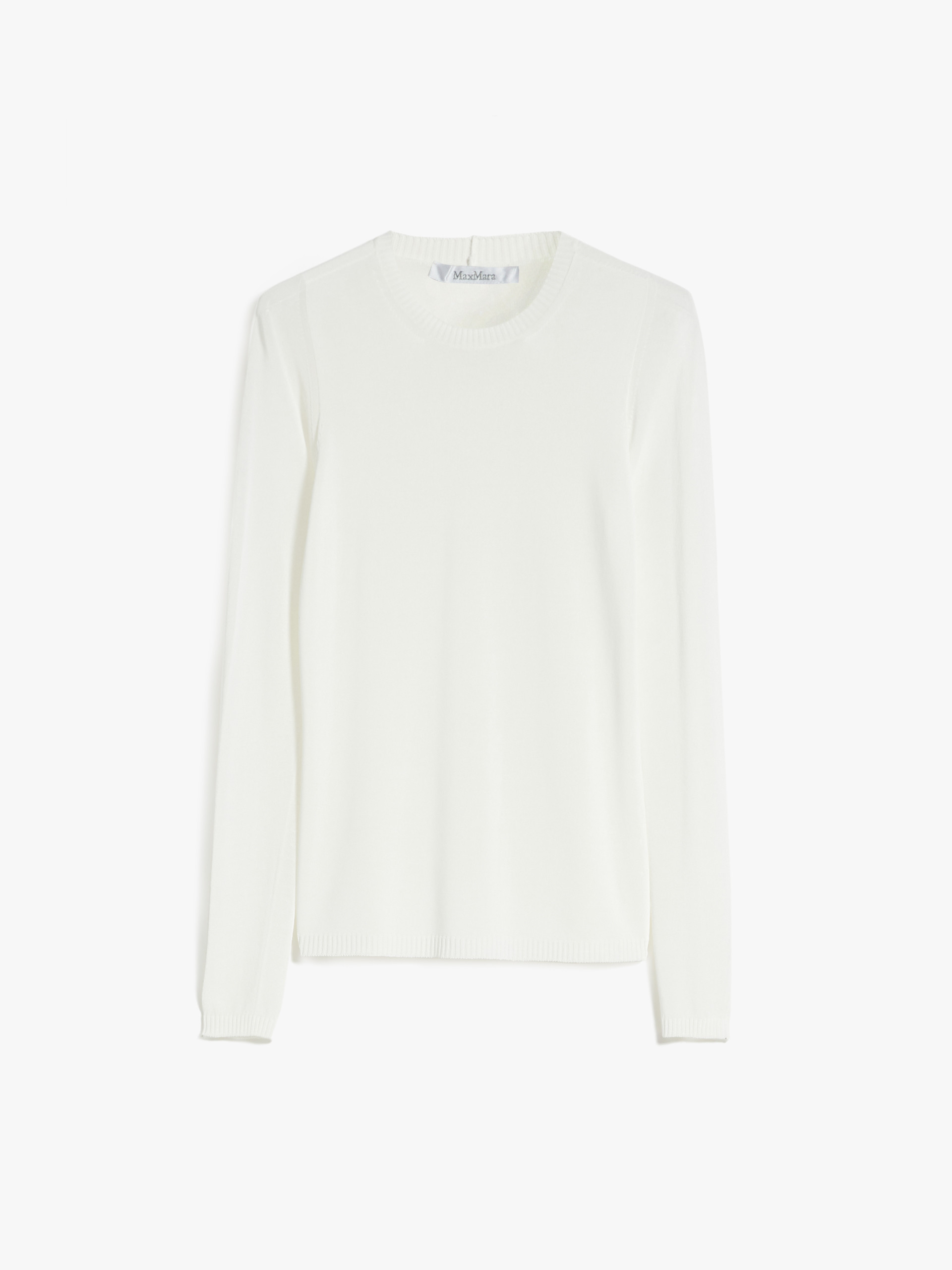 MAX MARA - Stretch-viscose slim-fit jumper - PLATINUM - MAX MARA SALE
