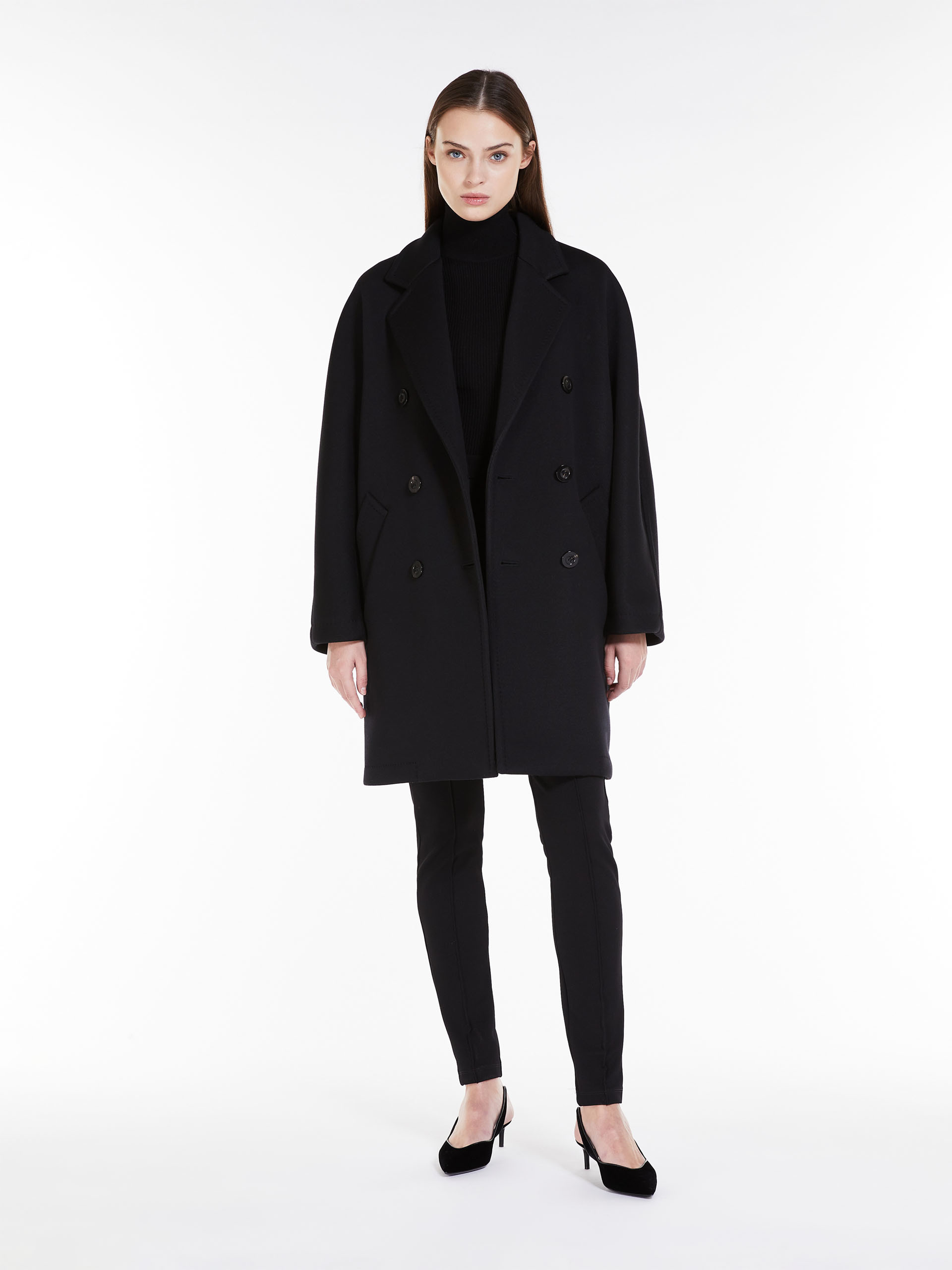 MAX MARA - Oversized coat in technical jersey - BLACK - MAX MARA SALE