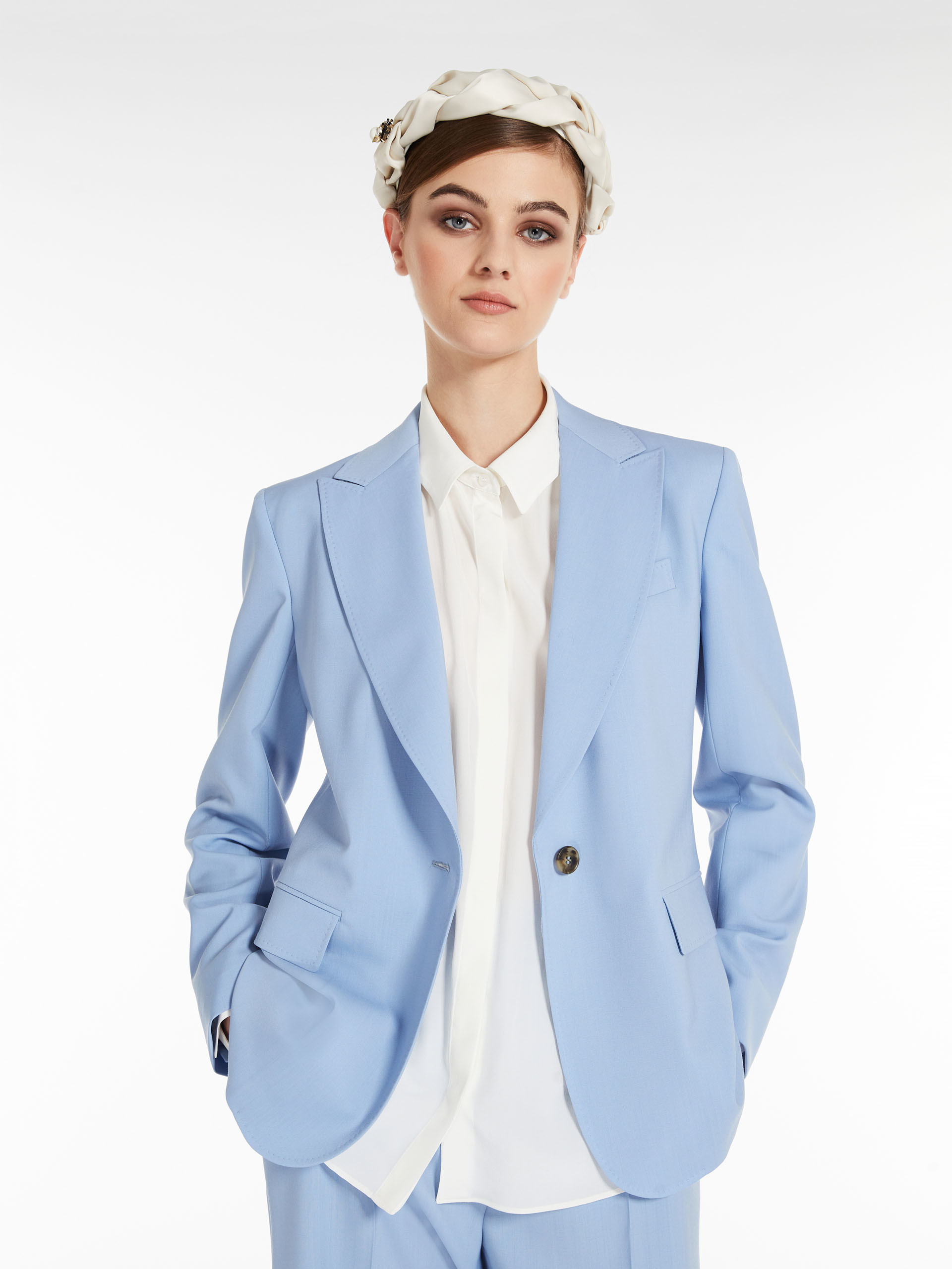 MAX MARA - Wool blazer - LIGHT BLUE - MAX MARA SALE