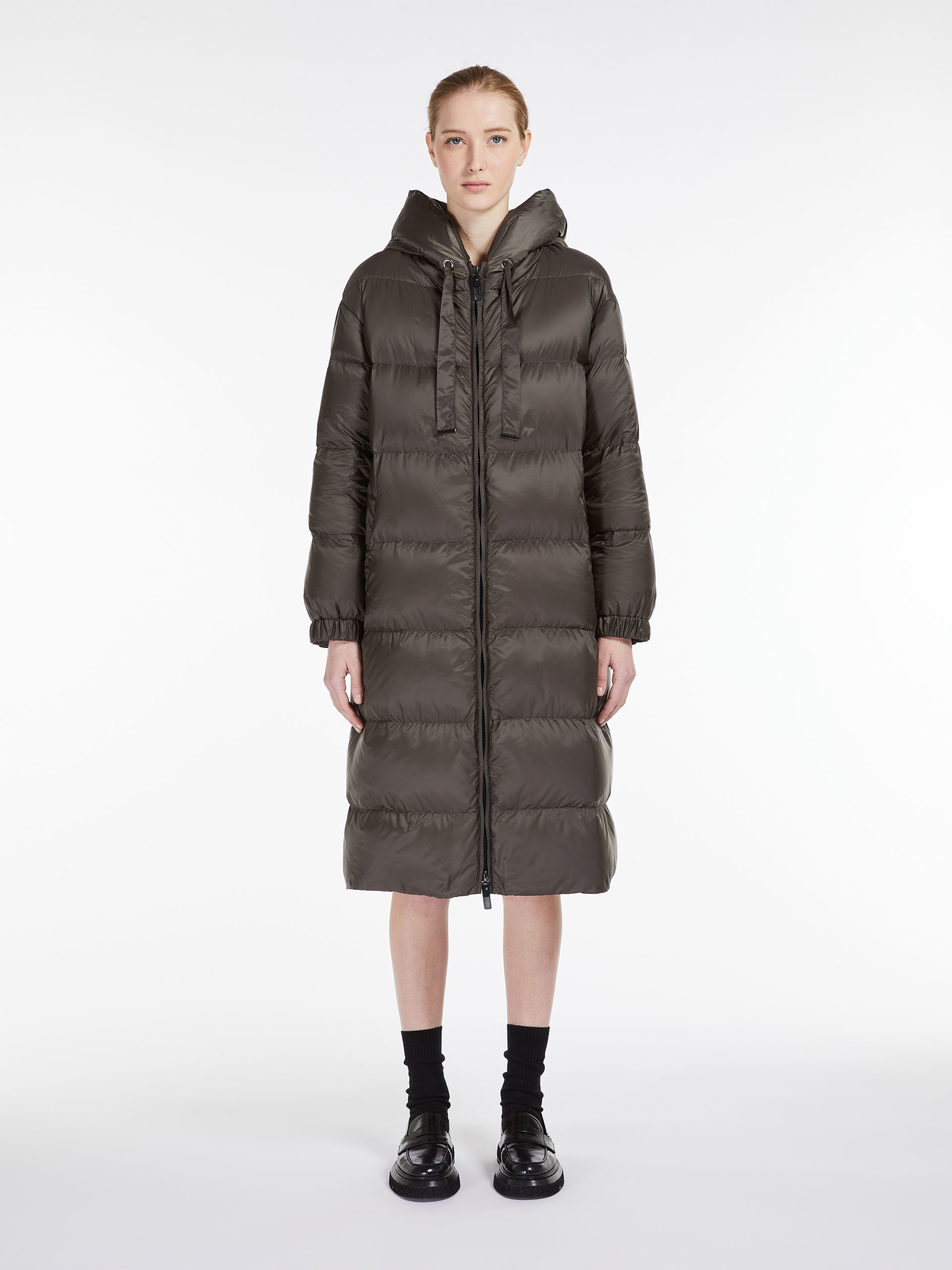 MAX MARA - Long parka in water-resistant canvas - DARK GREEN - MAX MARA SALE