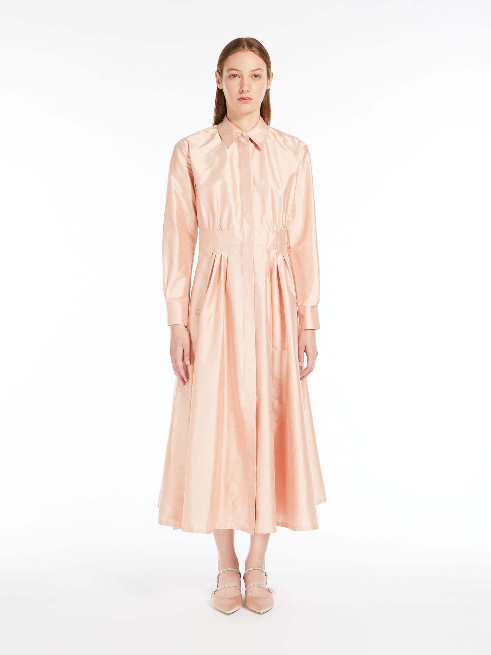 MAX MARA - Shantung shirt dress - POWDER - MAX MARA SALE