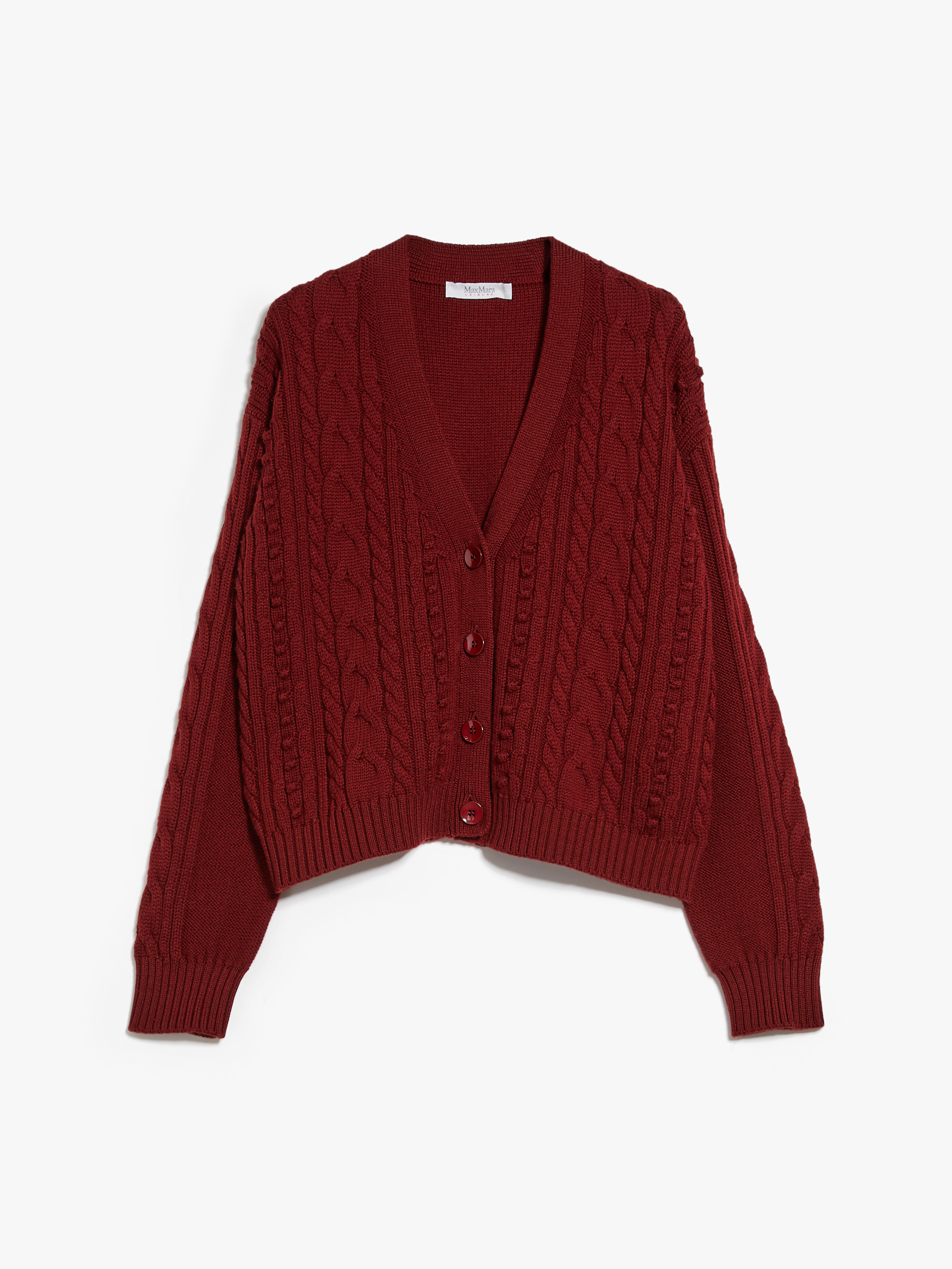 MAX MARA - Wool yarn cardigan - BRICK RED - MAX MARA SALE