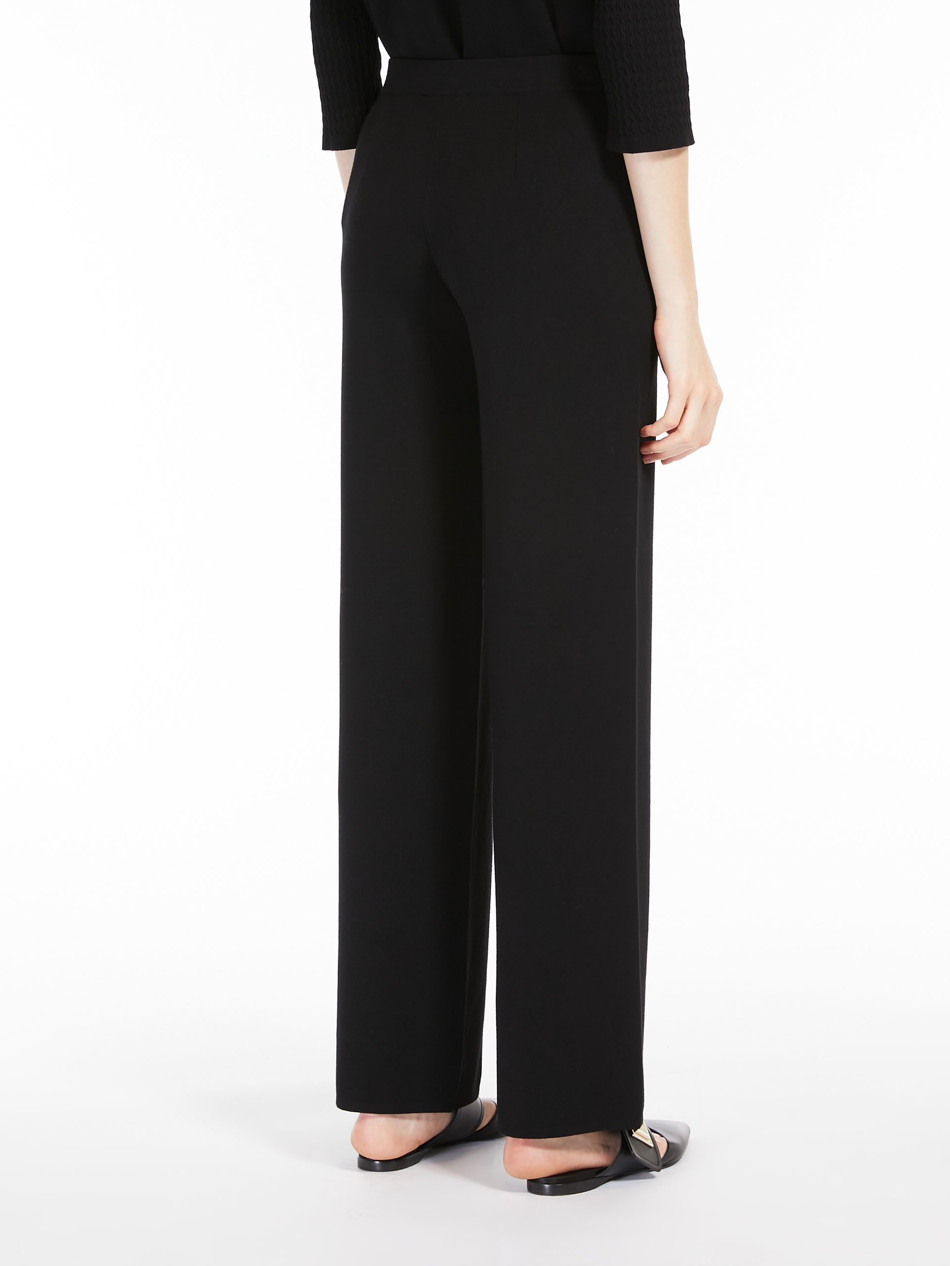 MAX MARA - Relaxed-fit viscose-knit trousers - BLACK - MAX MARA SALE