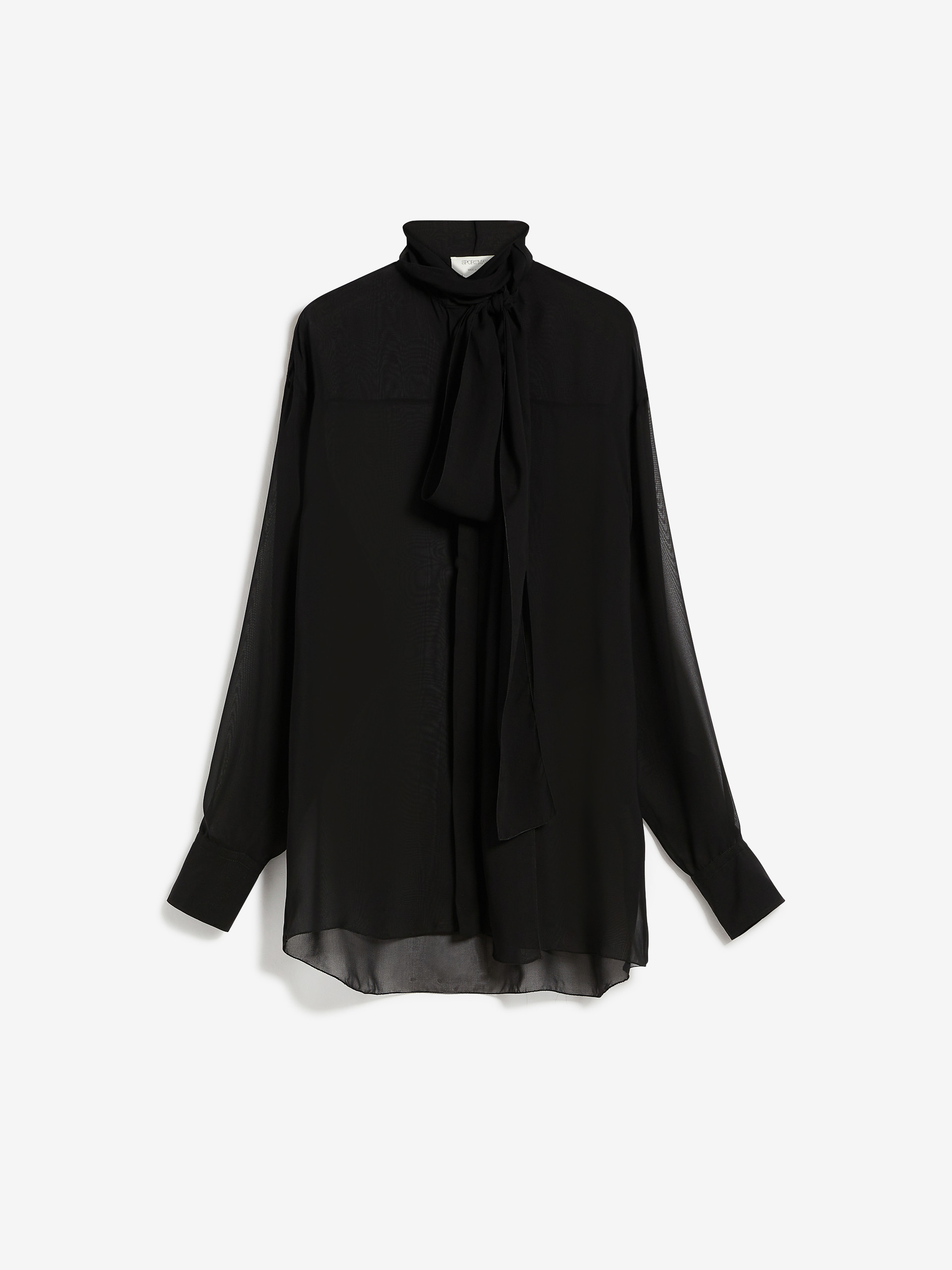 MAX MARA - Blouse with sash collar - BLACK - MAX MARA SALE