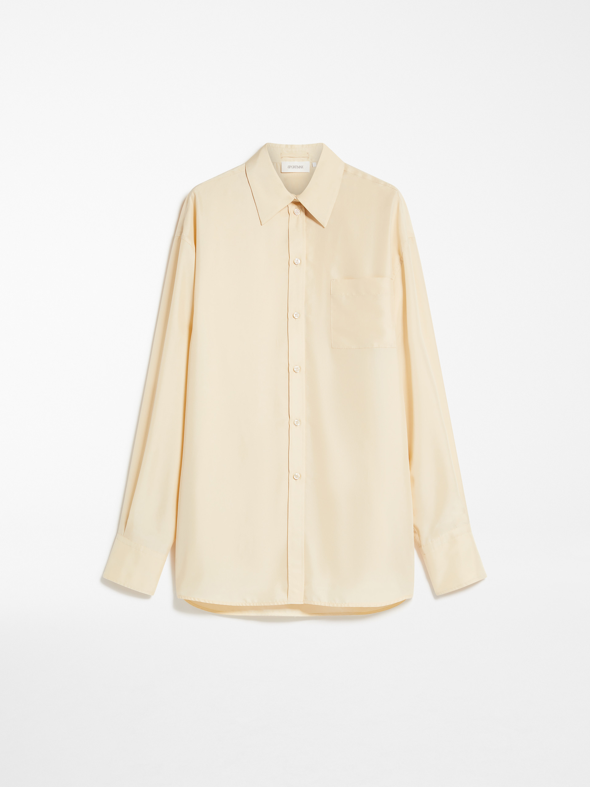 MAX MARA - Long shirt in habotai silk - IVORY - MAX MARA SALE