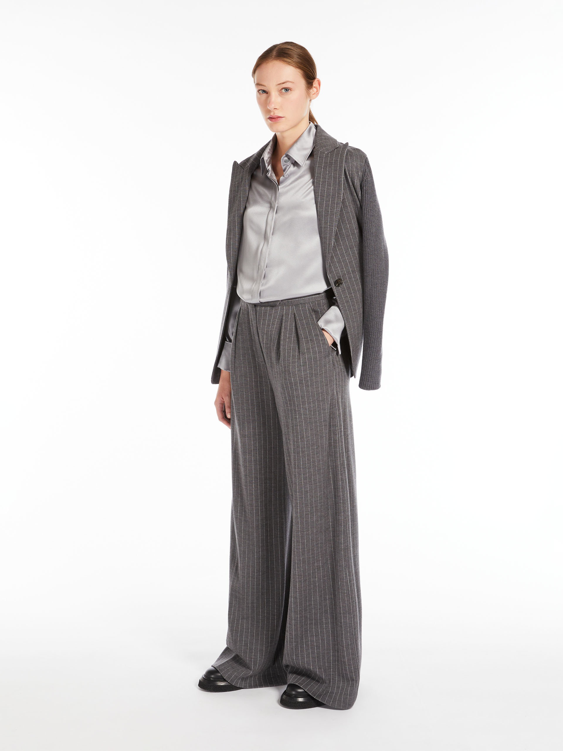 MAX MARA - Soft silk shirt - LIGHT GREY - MAX MARA SALE