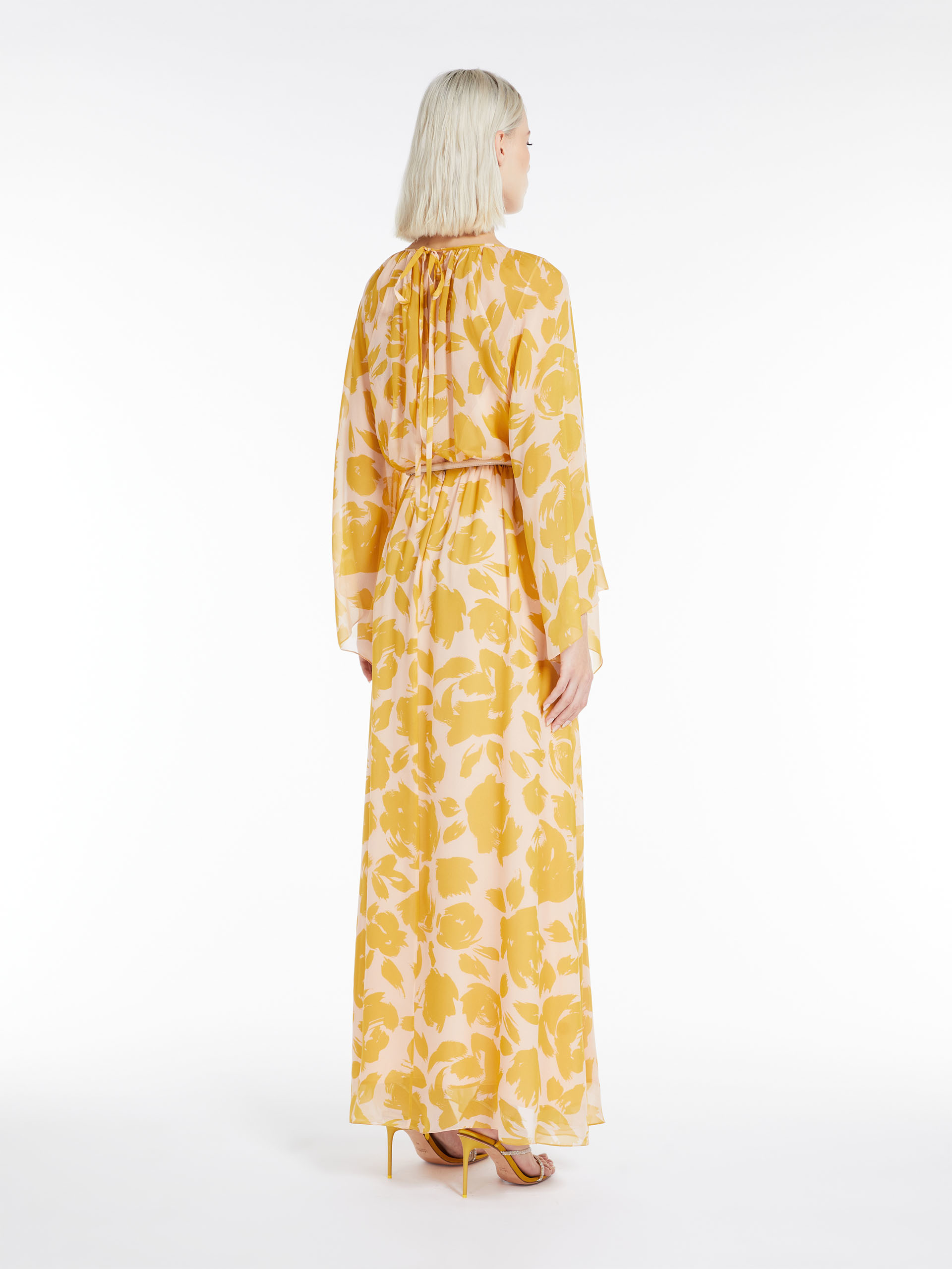MAX MARA - Printed georgette dress - OCHRE - MAX MARA SALE