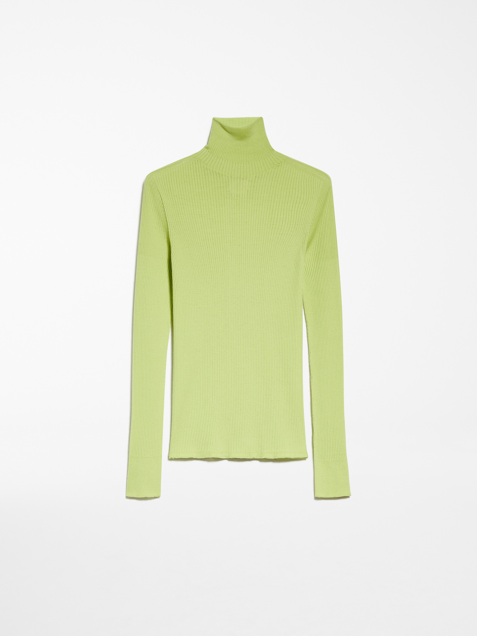 Pure virgin wool mock polo-neck sweater - LIME - MAX MARA SALE