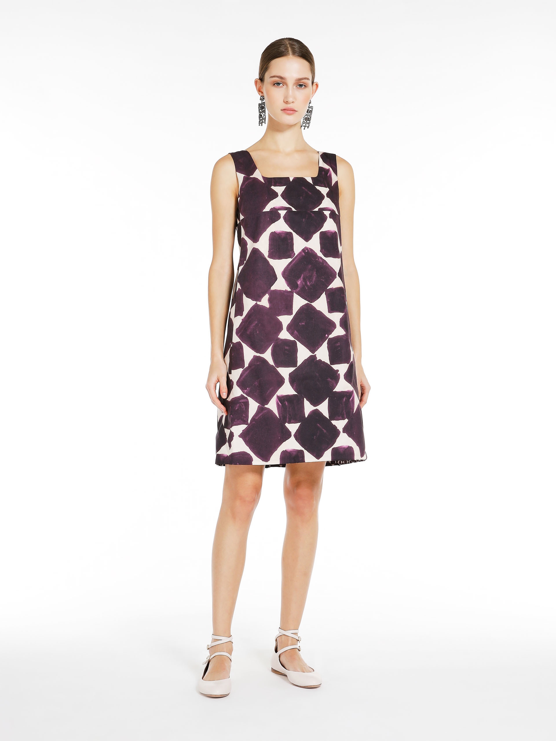 MAX MARA - Reversible printed poplin dress - DARK VIOLET - MAX MARA SALE
