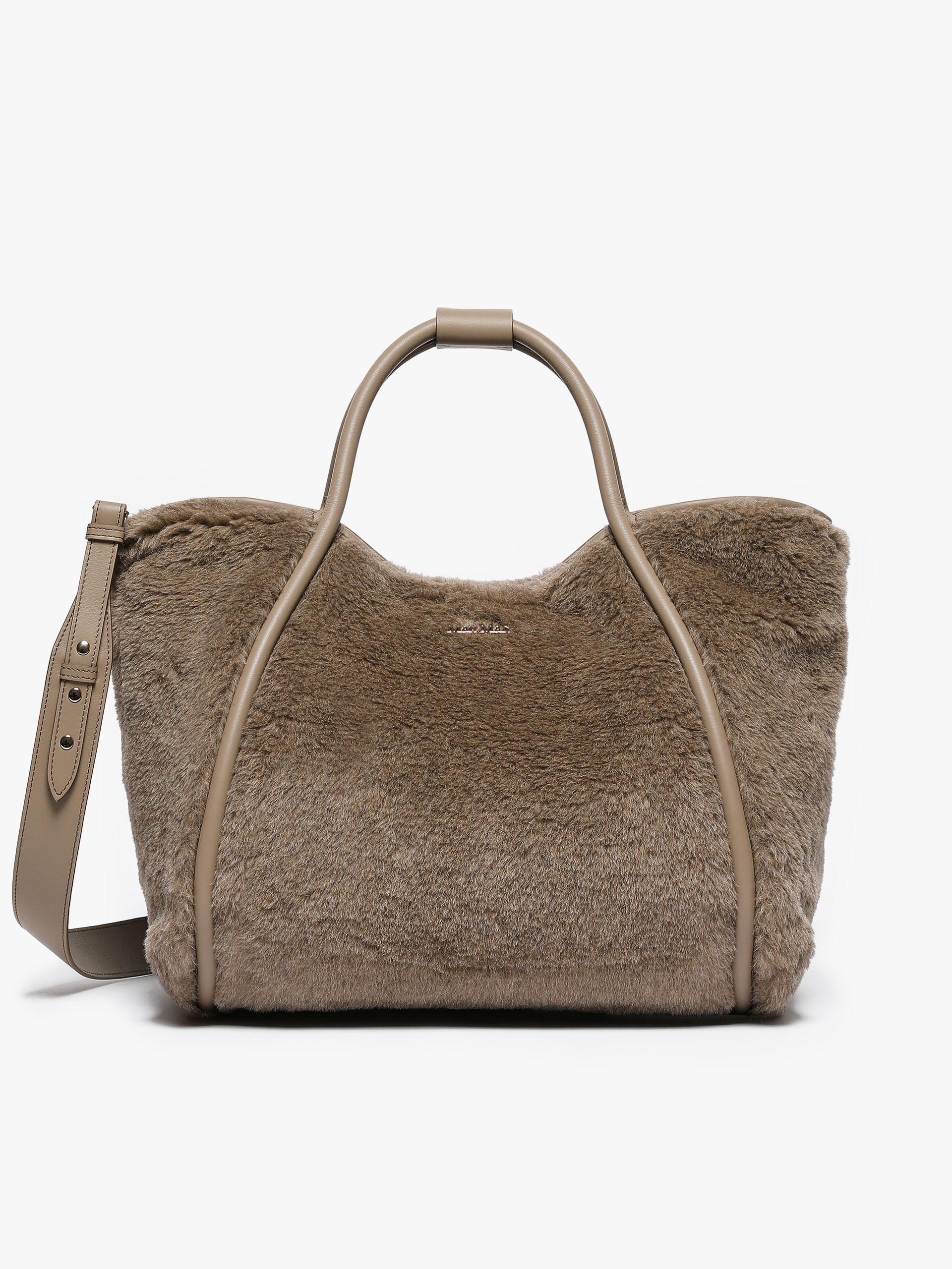 MAX MARA - Teddy fabric Marine bag - TURTLEDOVE - MAX MARA SALE