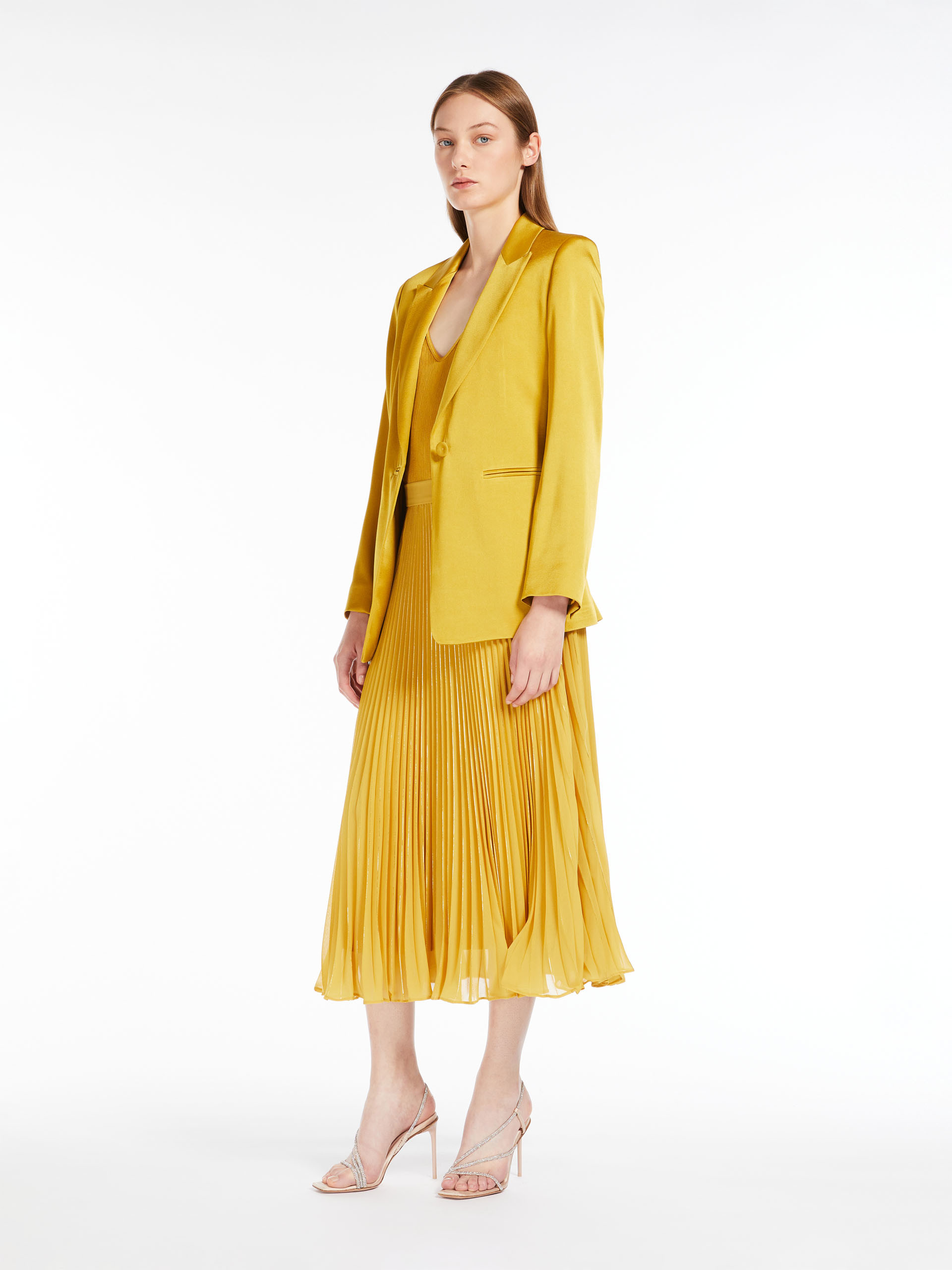 MAX MARA - Viscose crepon top - OCHRE - MAX MARA SALE