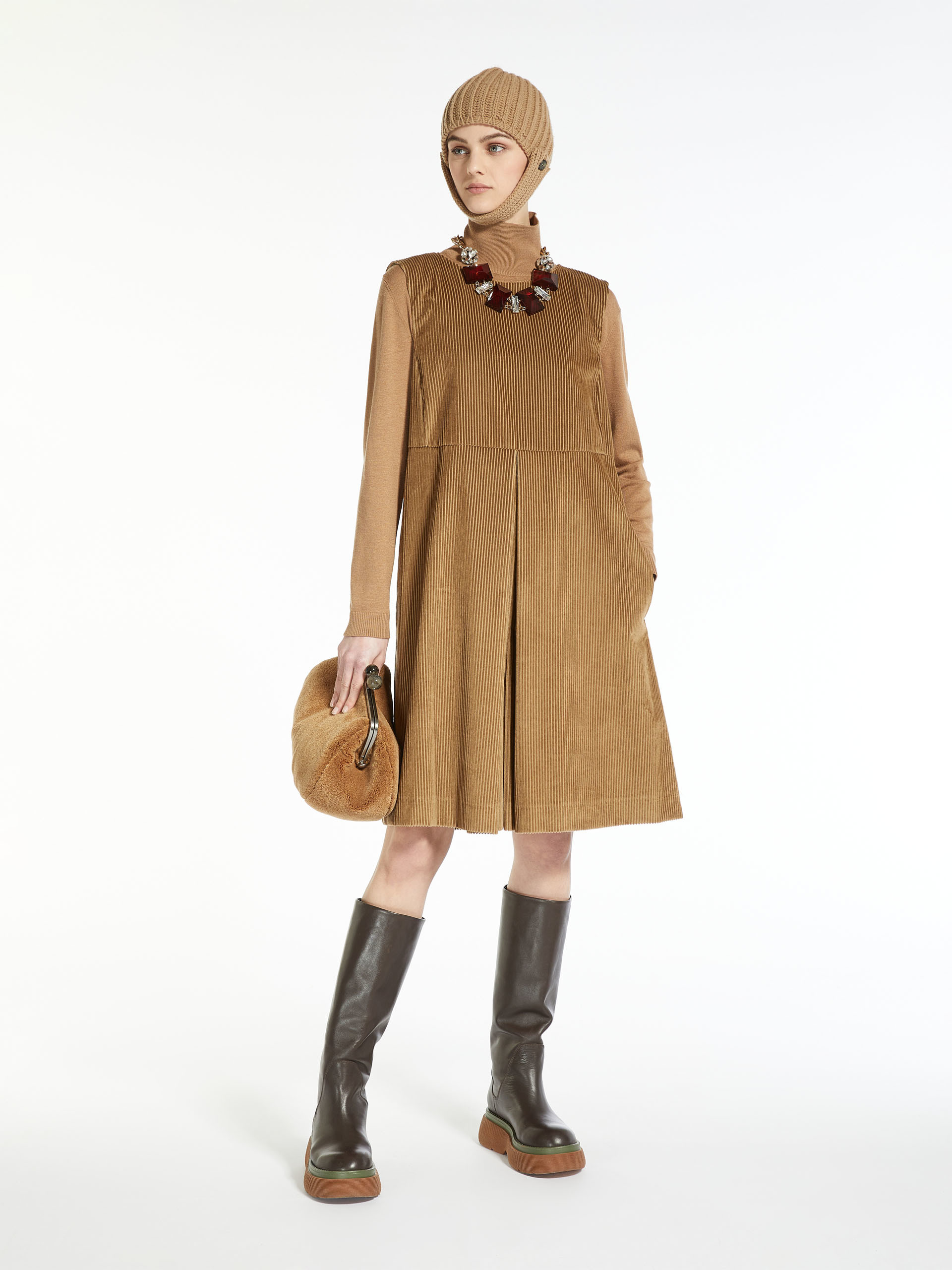 MAX MARA - Cotton velvet jumpsuit - CAMEL - MAX MARA SALE