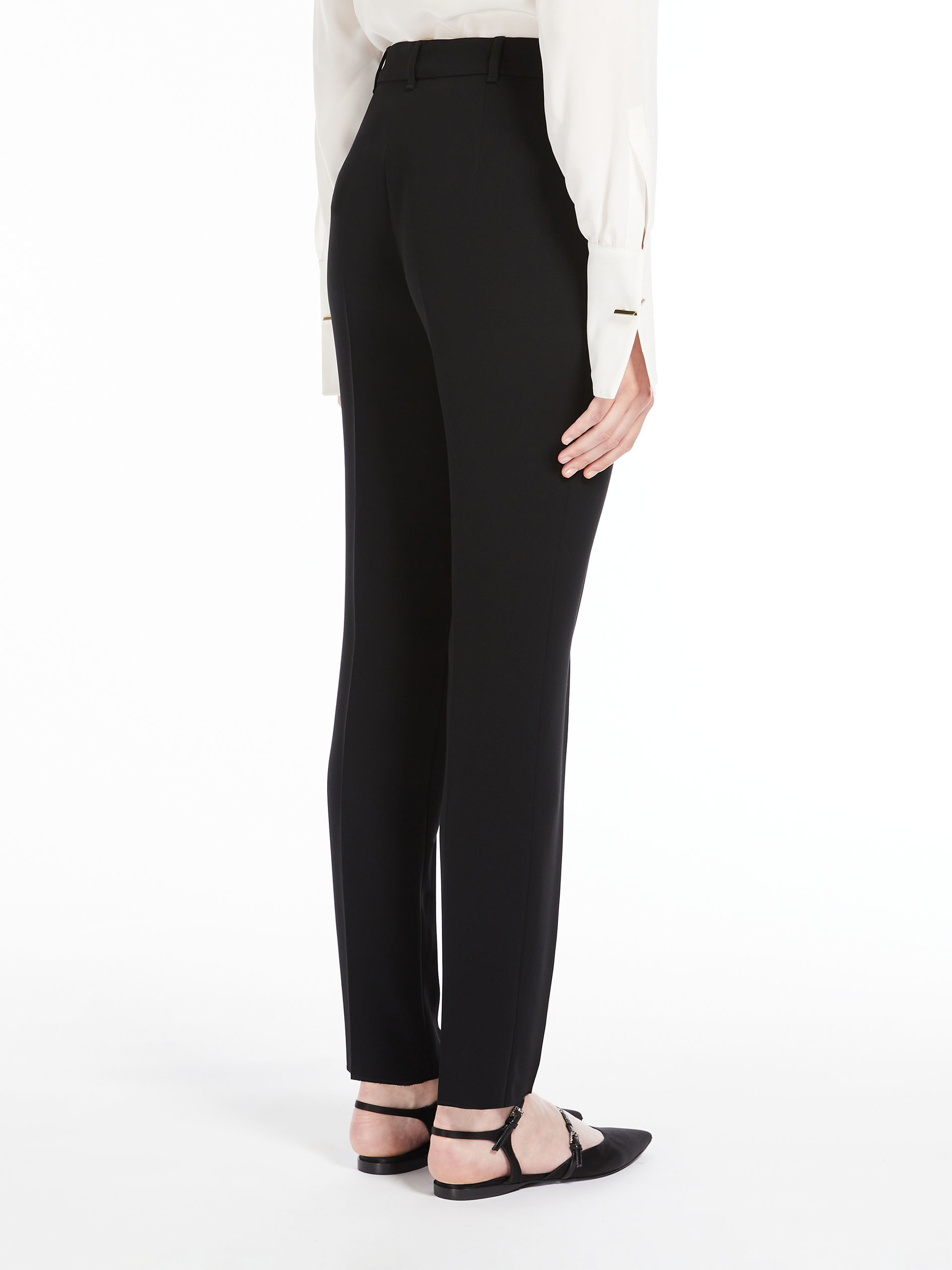 MAX MARA - Straight-fit technical cady trousers - BLACK - MAX MARA SALE