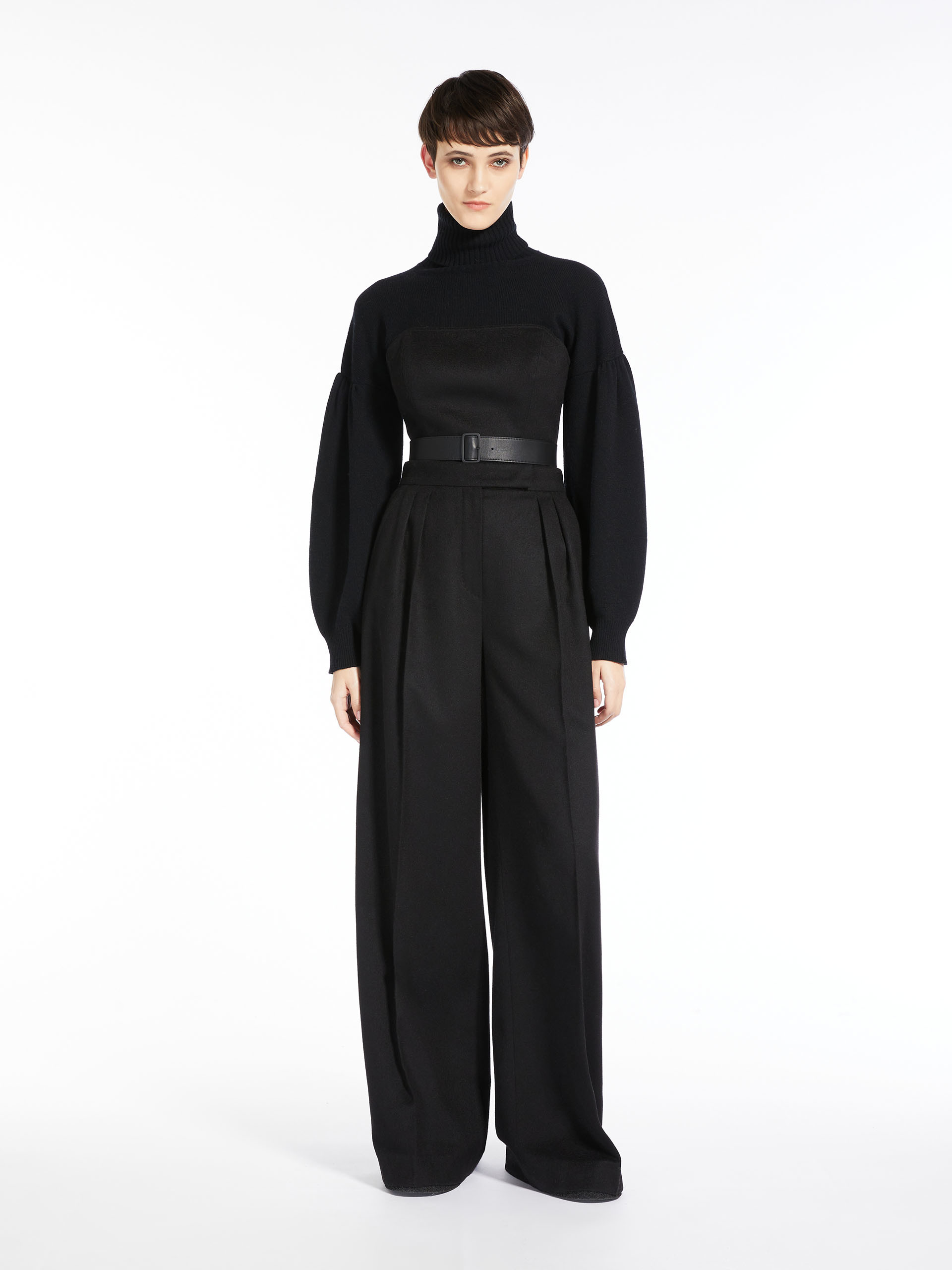 MAX MARA - Wide-sleeved wool and cashmere jumper - BLACK - MAX MARA SALE