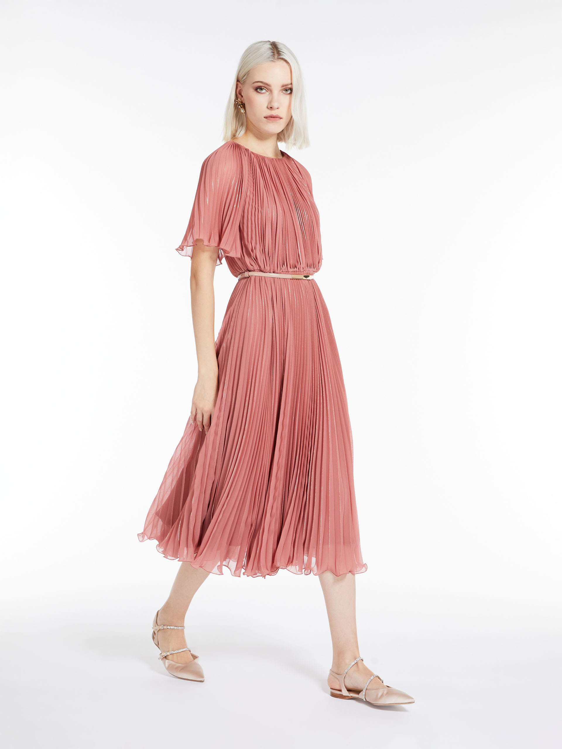 MAX MARA - Sable georgette dress - ANTIQUE ROSE - MAX MARA SALE
