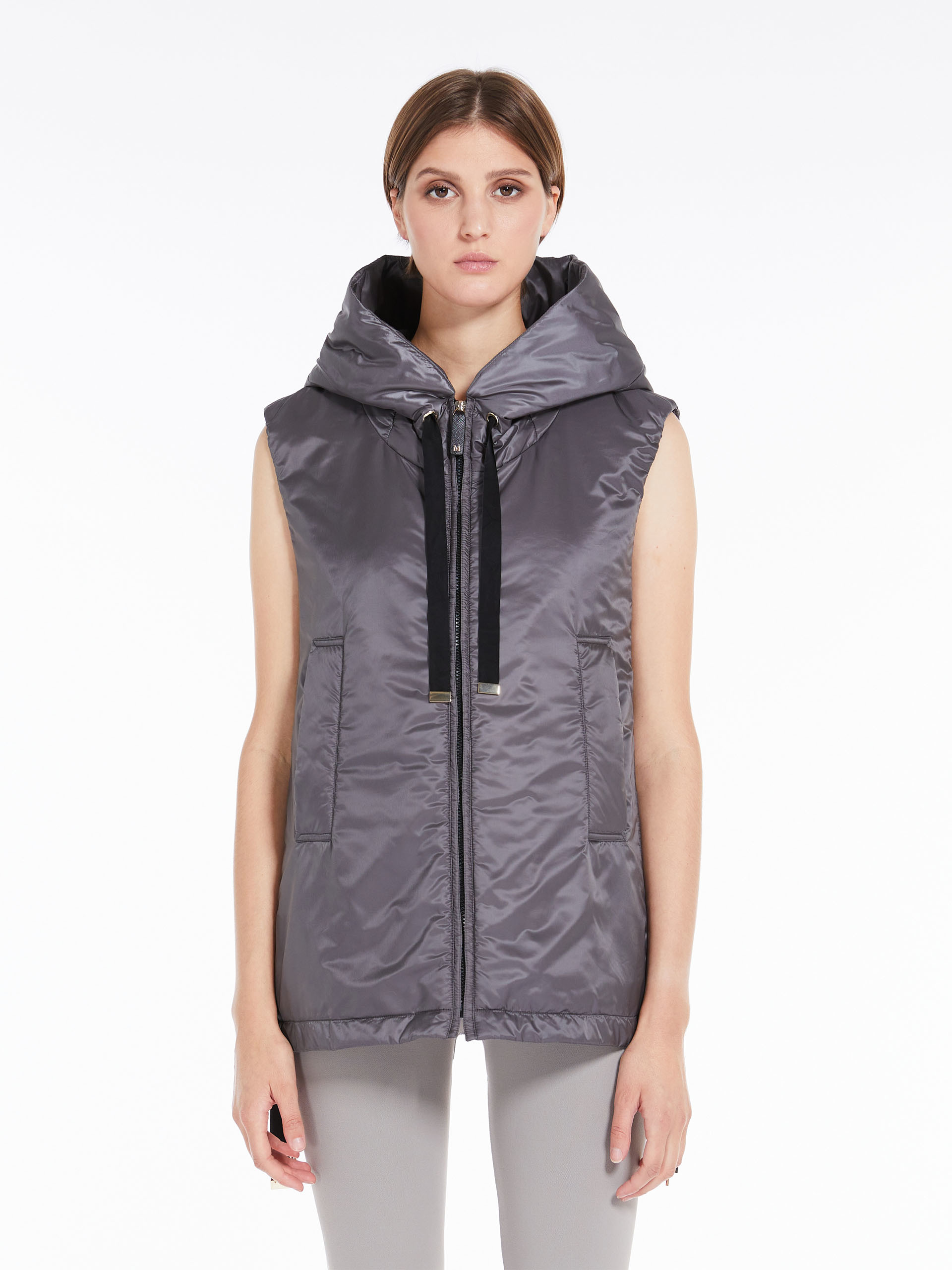 MAX MARA - Water-resistant technical canvas gilet - MEDIUM GREY - MAX MARA SALE