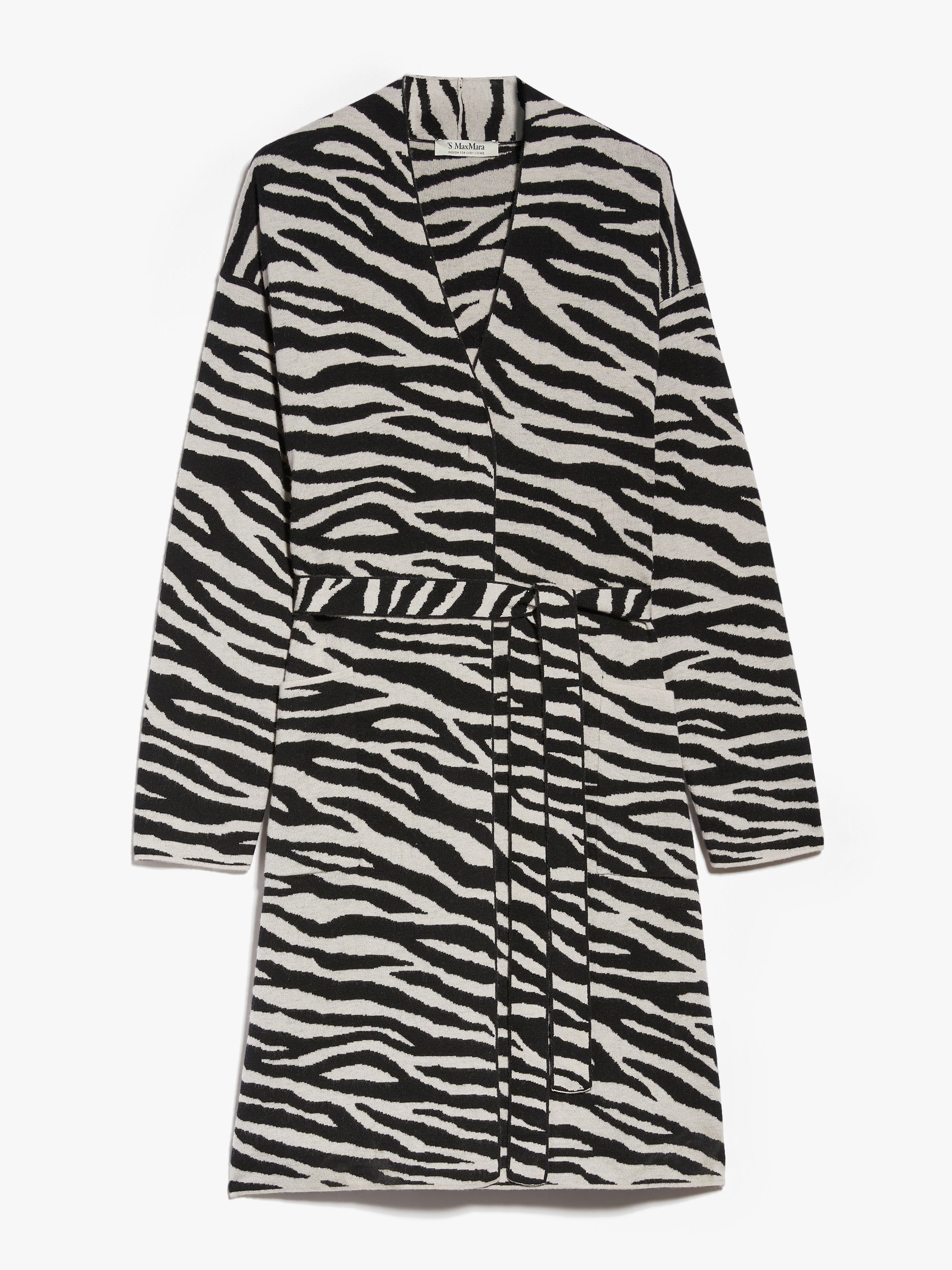 MAX MARA - Animal-print wool and cashmere cardigan - WHITE - MAX MARA SALE