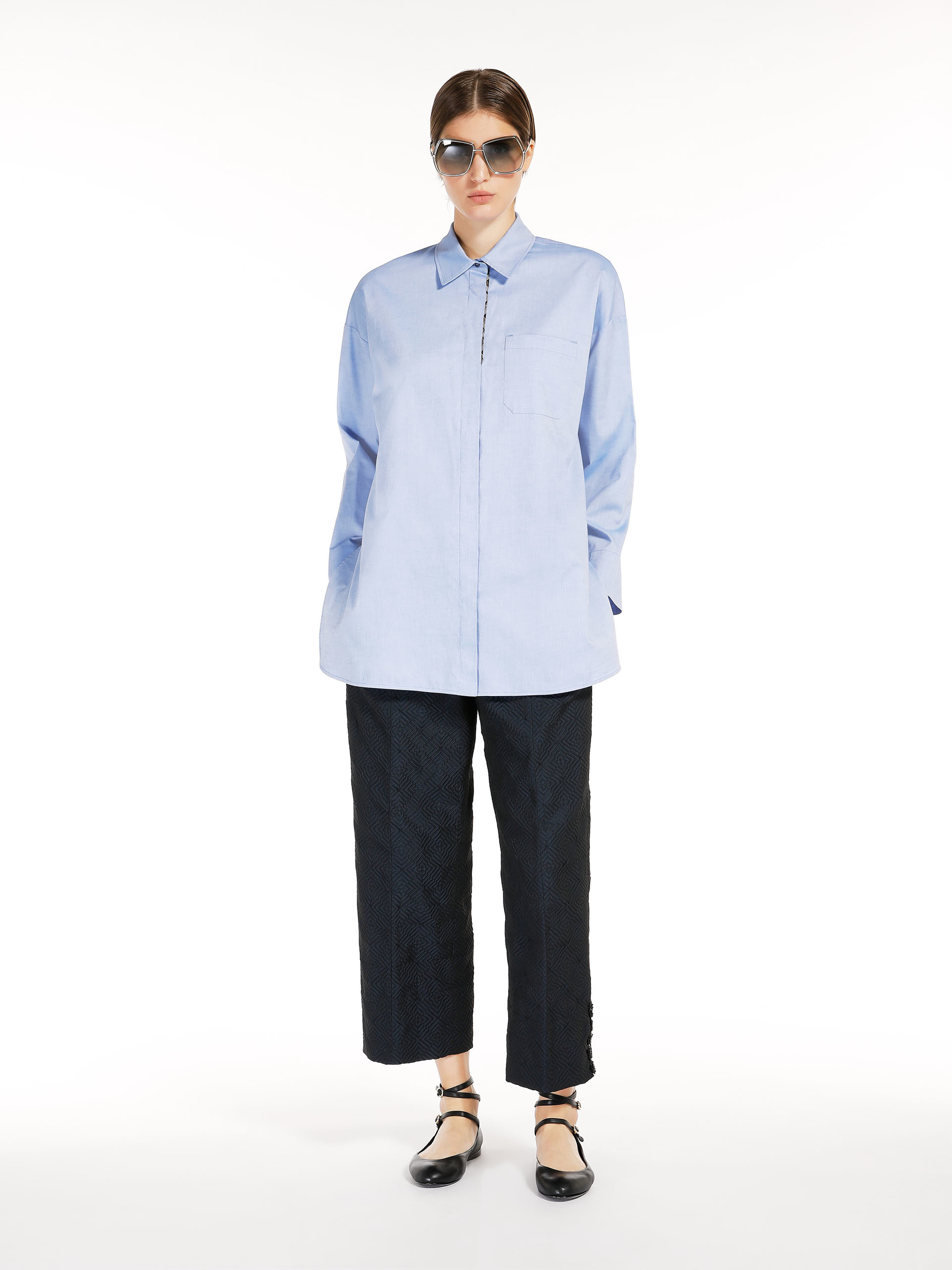 MAX MARA - Cotton Oxford shirt - LIGHT BLUE - MAX MARA SALE