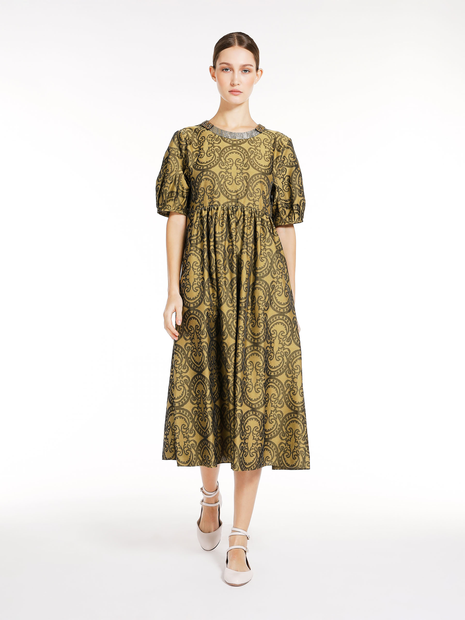MAX MARA - Printed poplin dress - KAKI - MAX MARA SALE