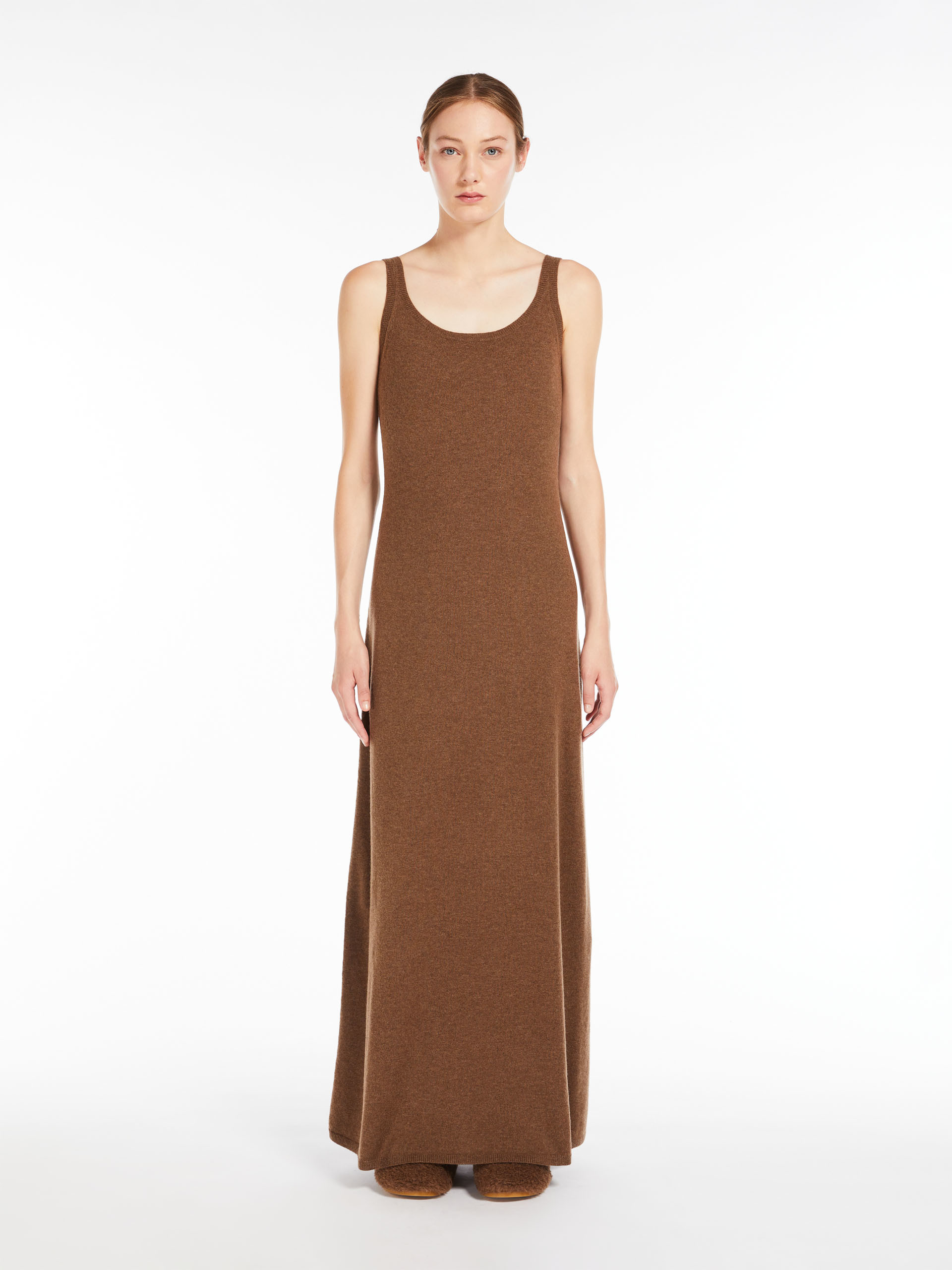 MAX MARA - Wool and cashmere slip dress - LIGHT BROWN - MAX MARA SALE