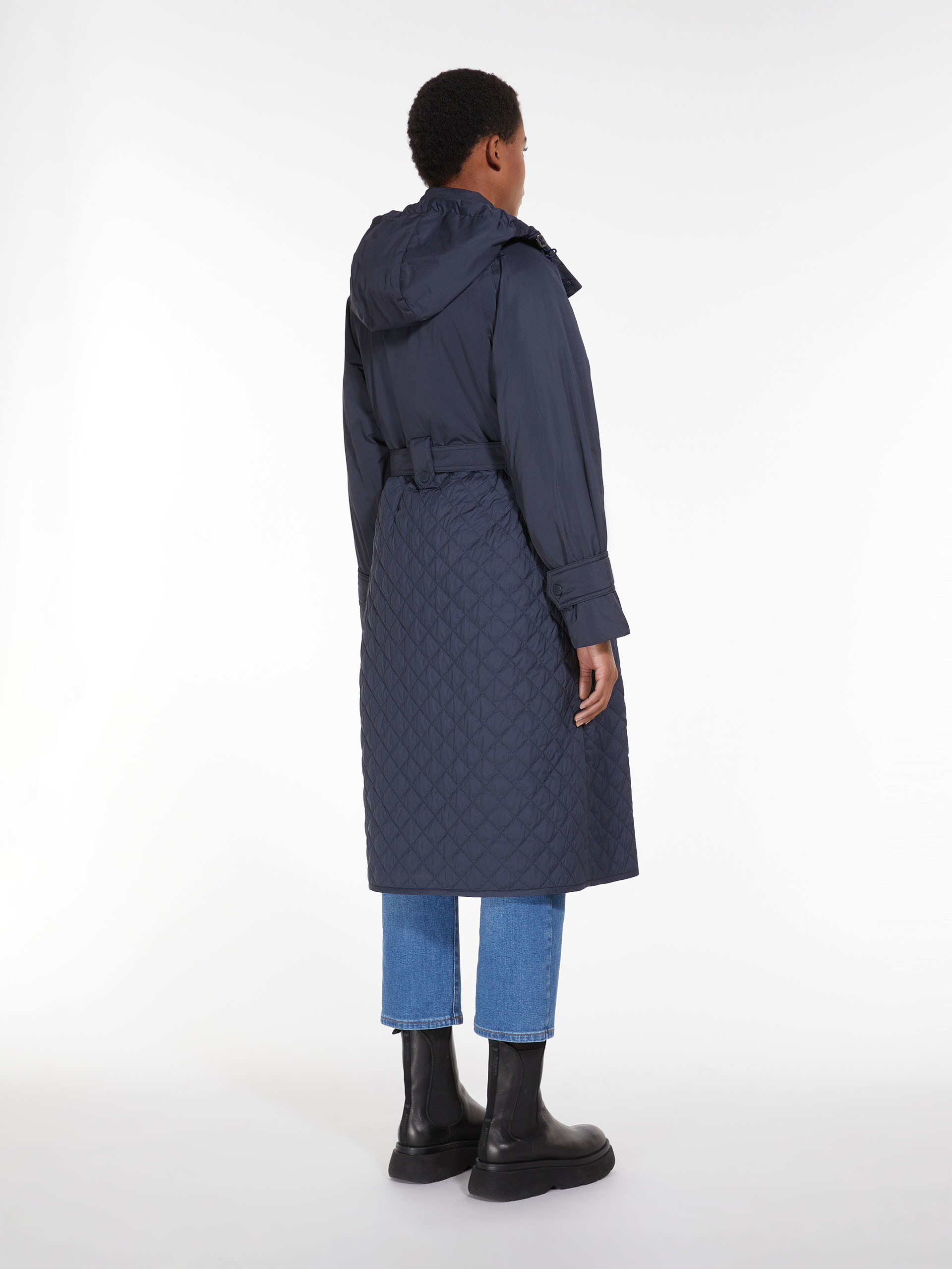 MAX MARA - Padded coat in showerproof fabric - NAVY - MAX MARA SALE