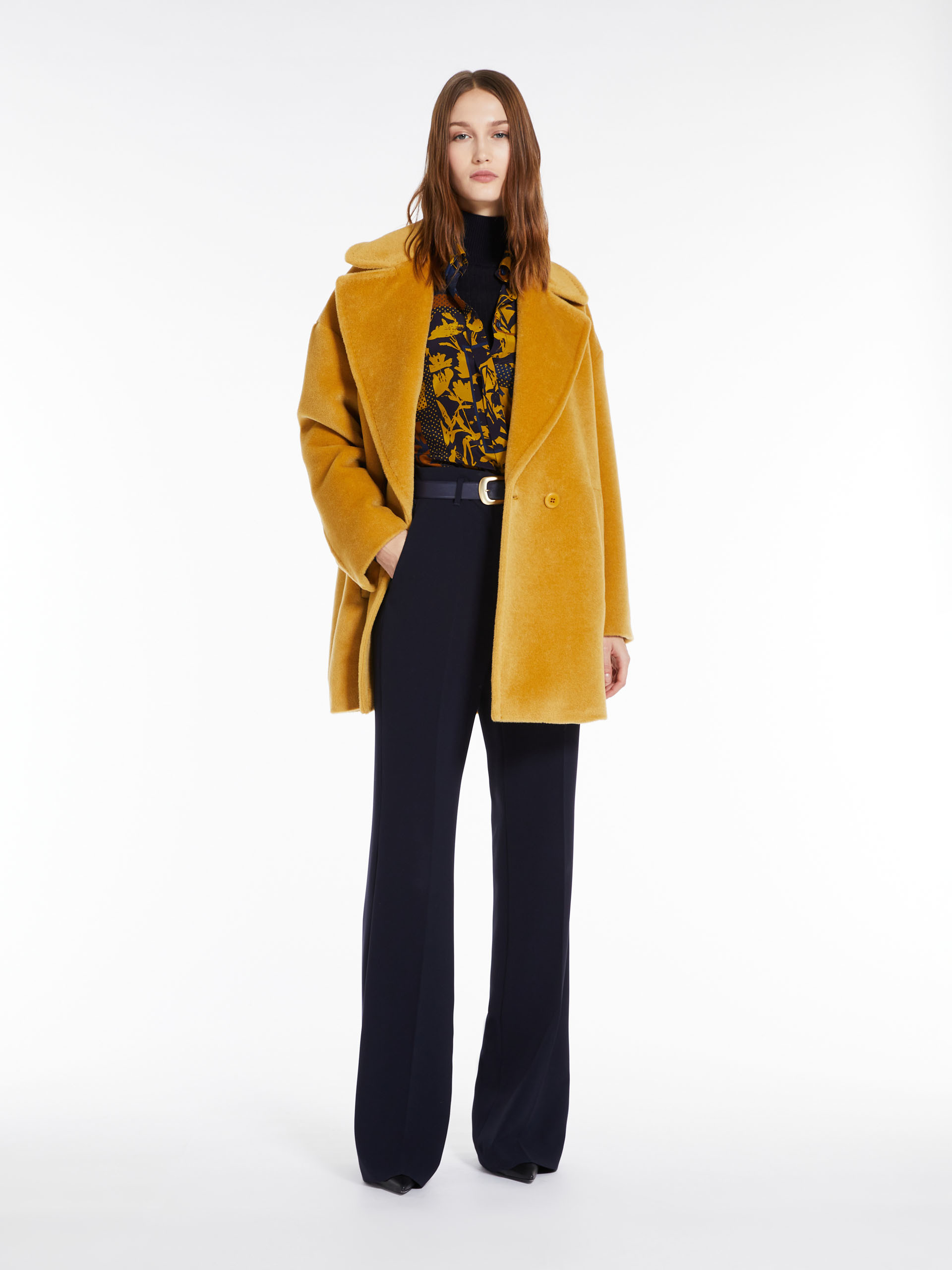 MAX MARA - Printed crepe de chine shirt - NAVY - MAX MARA SALE