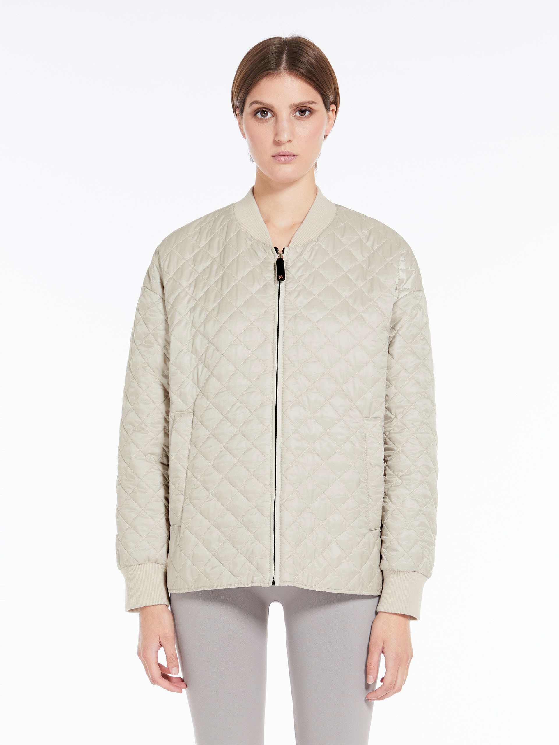 MAX MARA - Water-repellent canvas bomber jacket - ICE - MAX MARA SALE