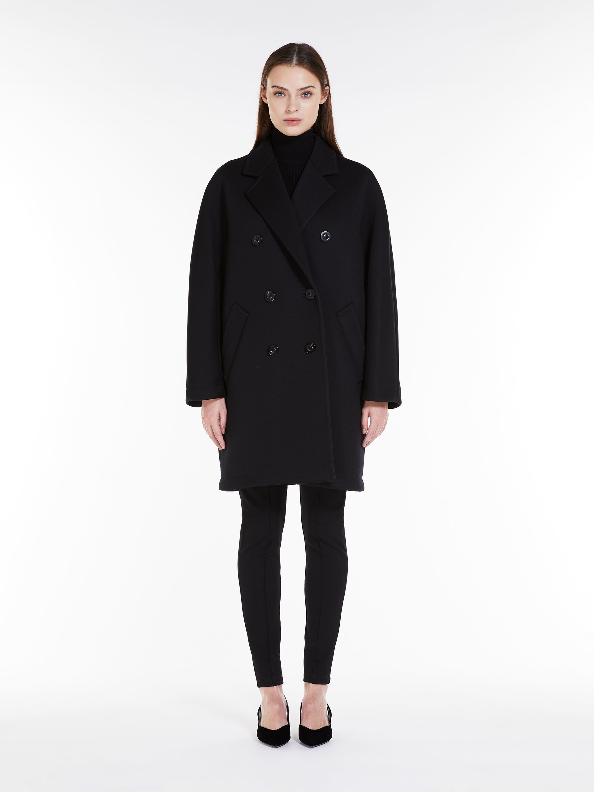 MAX MARA - Oversized coat in technical jersey - BLACK - MAX MARA SALE