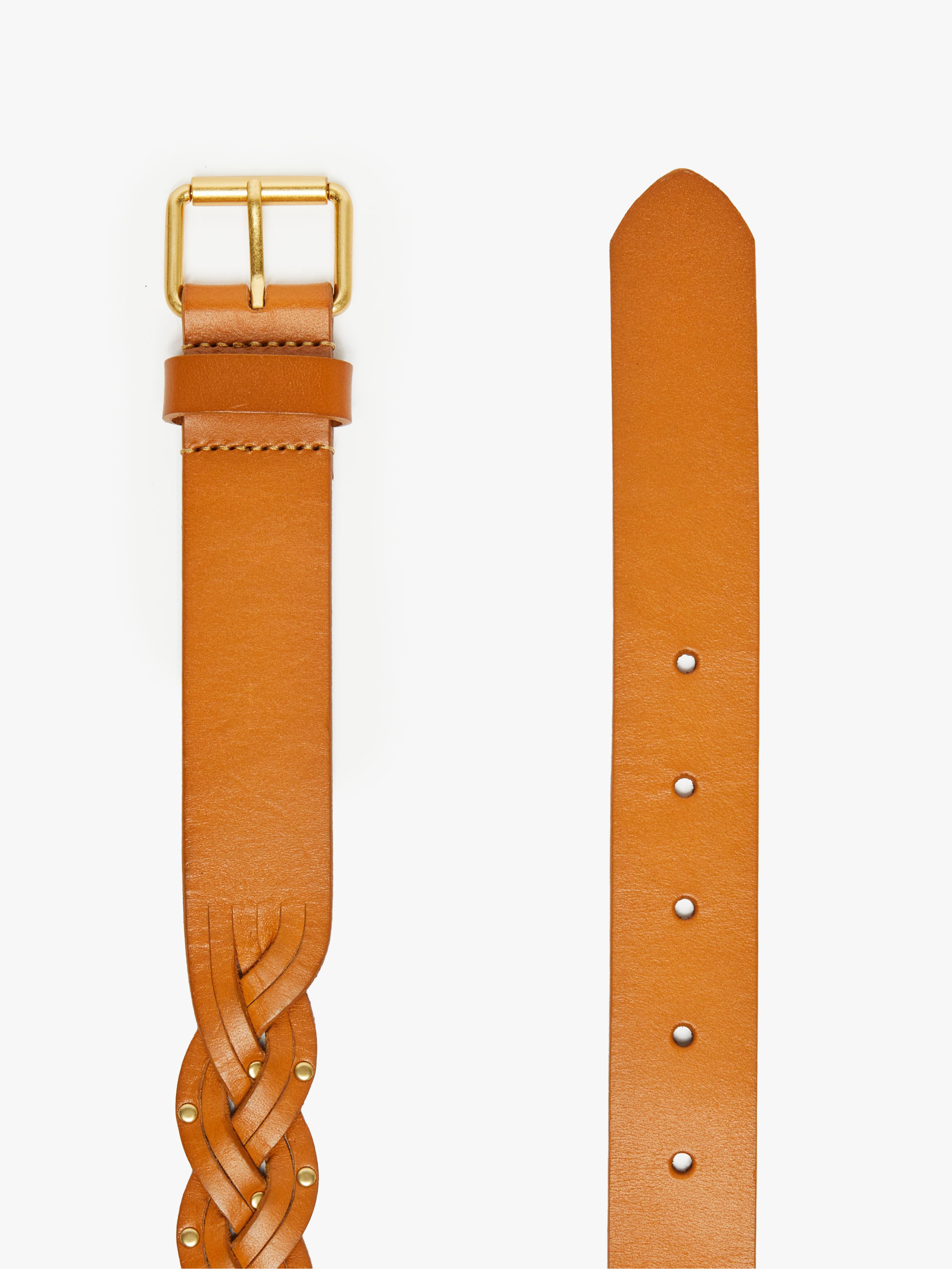 MAX MARA - Plaited leather belt - TOBACCO - MAX MARA SALE