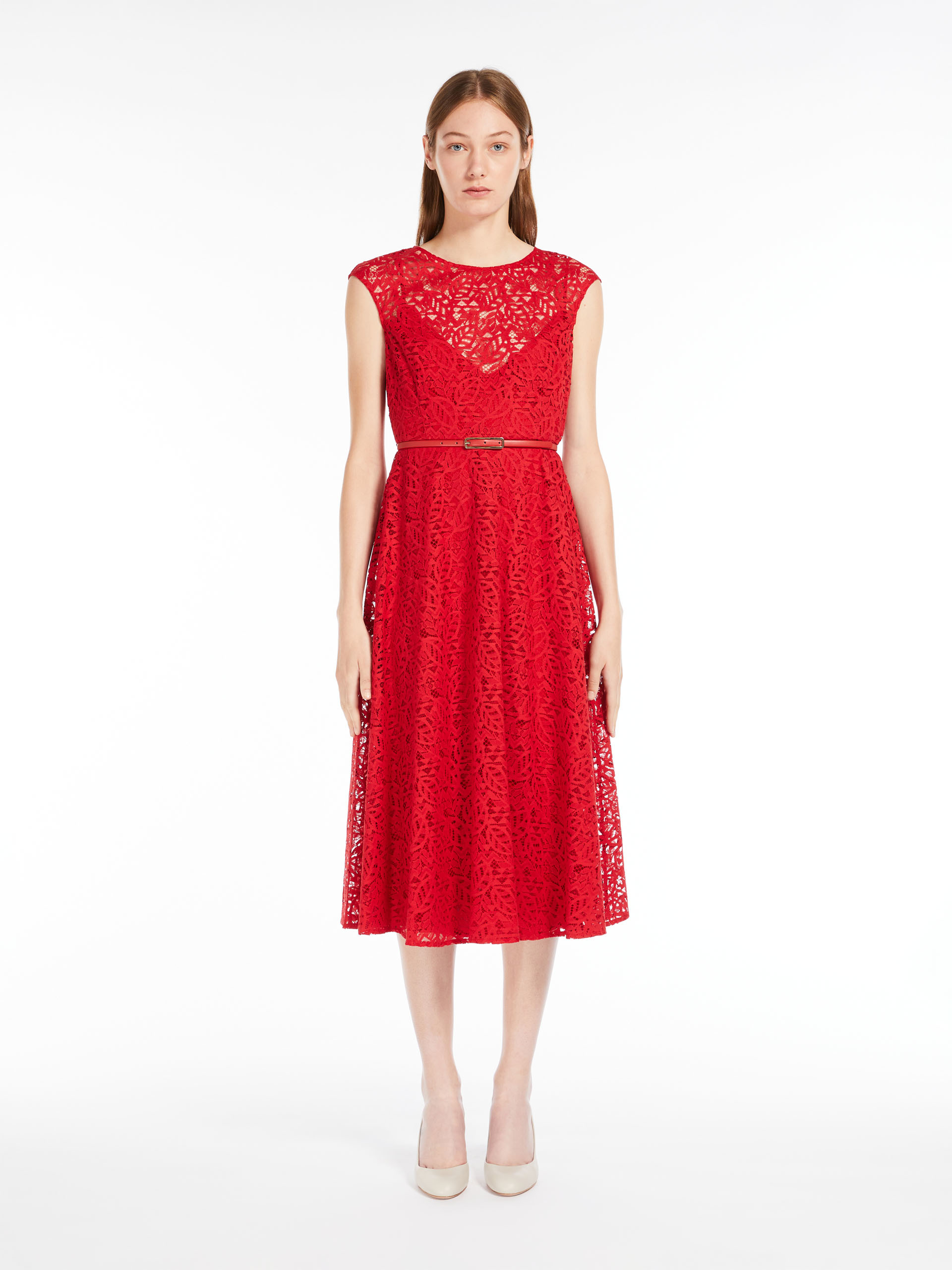 MAX MARA - Feminine lace dress - RED - MAX MARA SALE