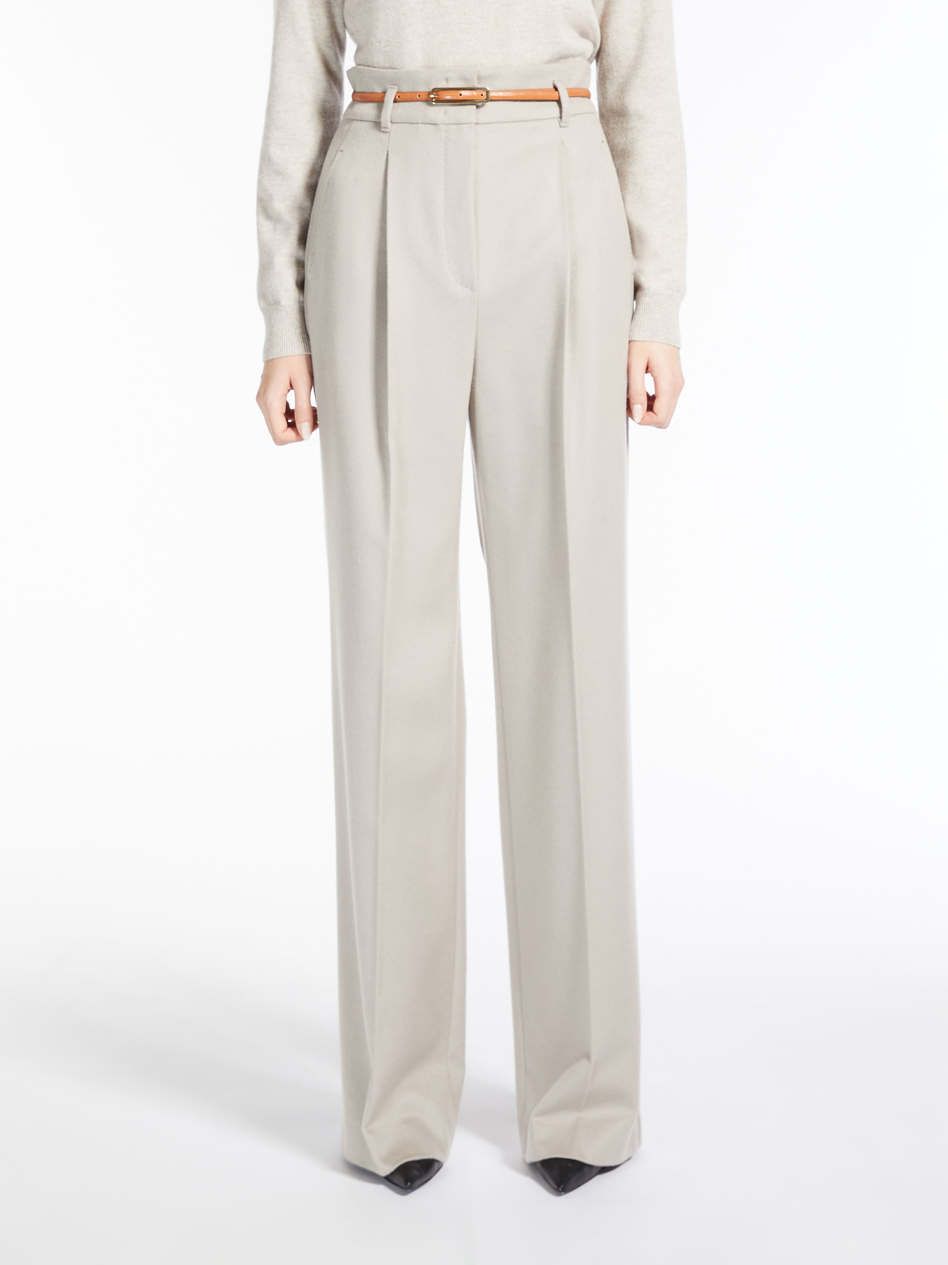 MAX MARA - Wool trousers - BEIGE - MAX MARA SALE