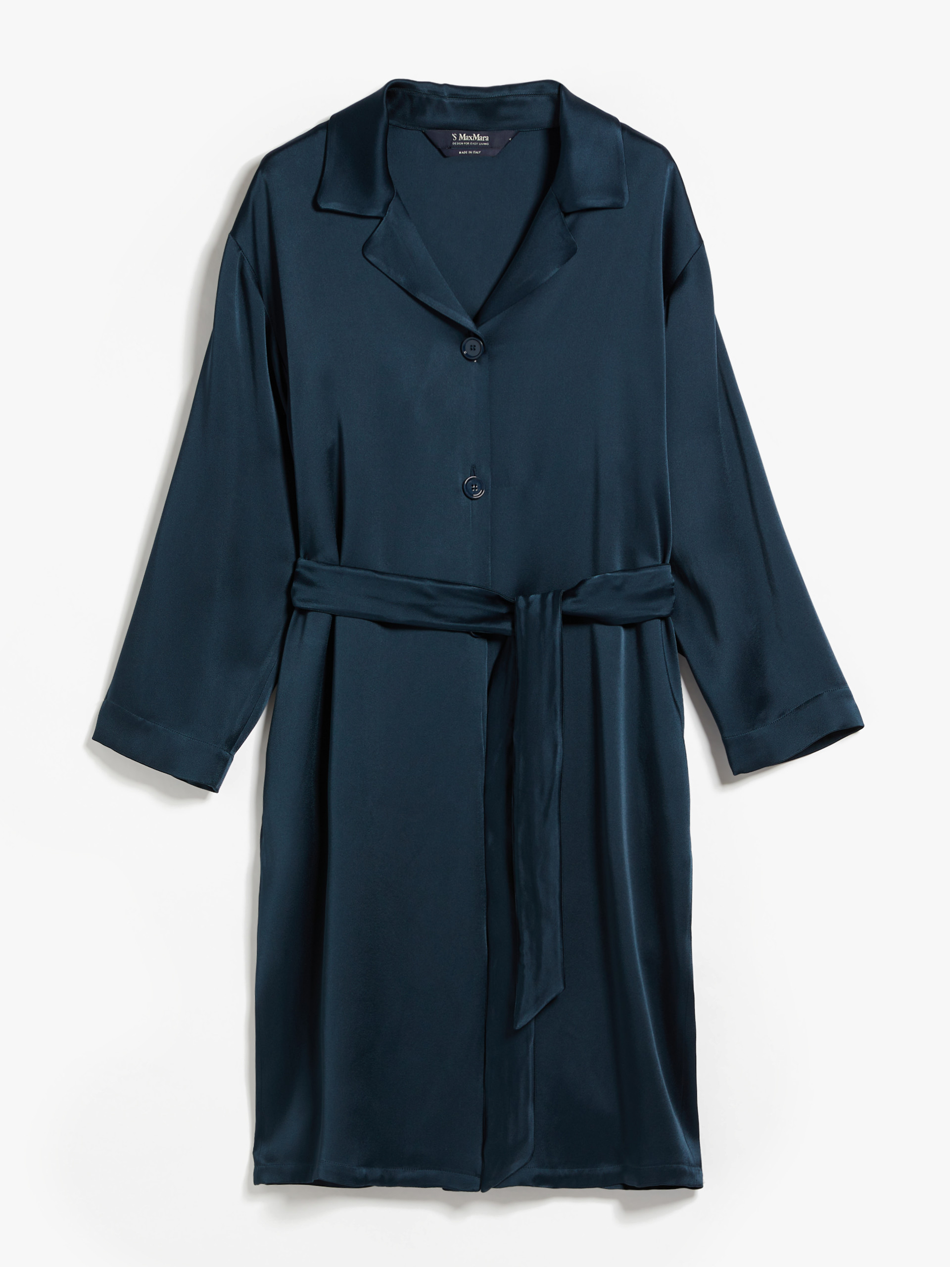 MAX MARA - Viscose-blend satin shirt - NAVY - MAX MARA SALE