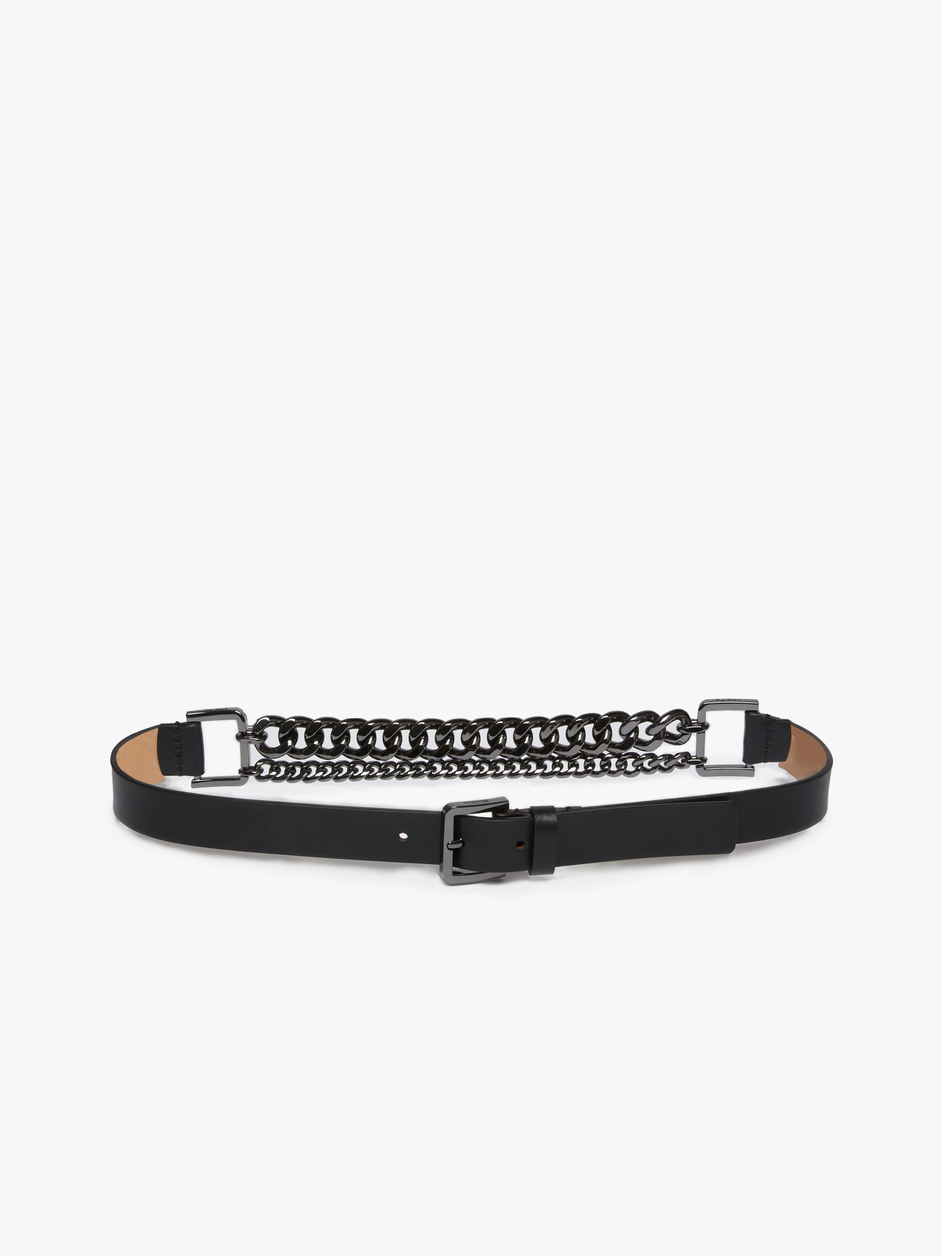 MAX MARA - Chain-embellished leather belt - BLACK - MAX MARA SALE