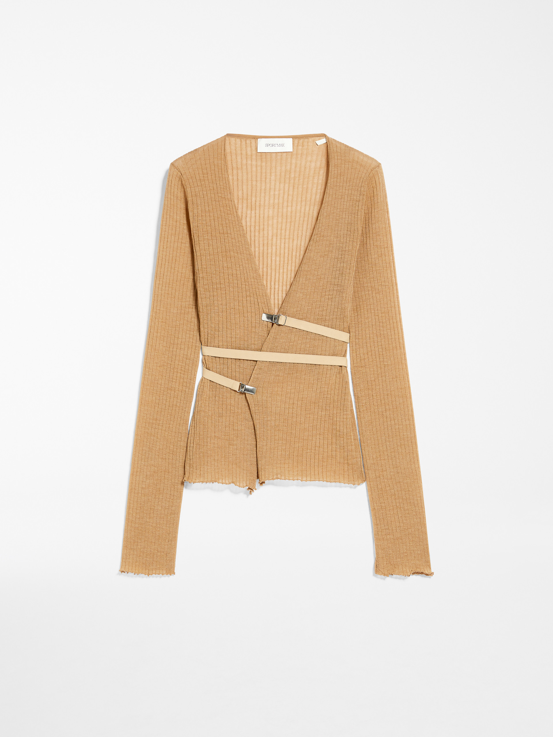 MAX MARA - Elasticated belt-embellished snug-fit sweater - BEIGE - MAX MARA SALE